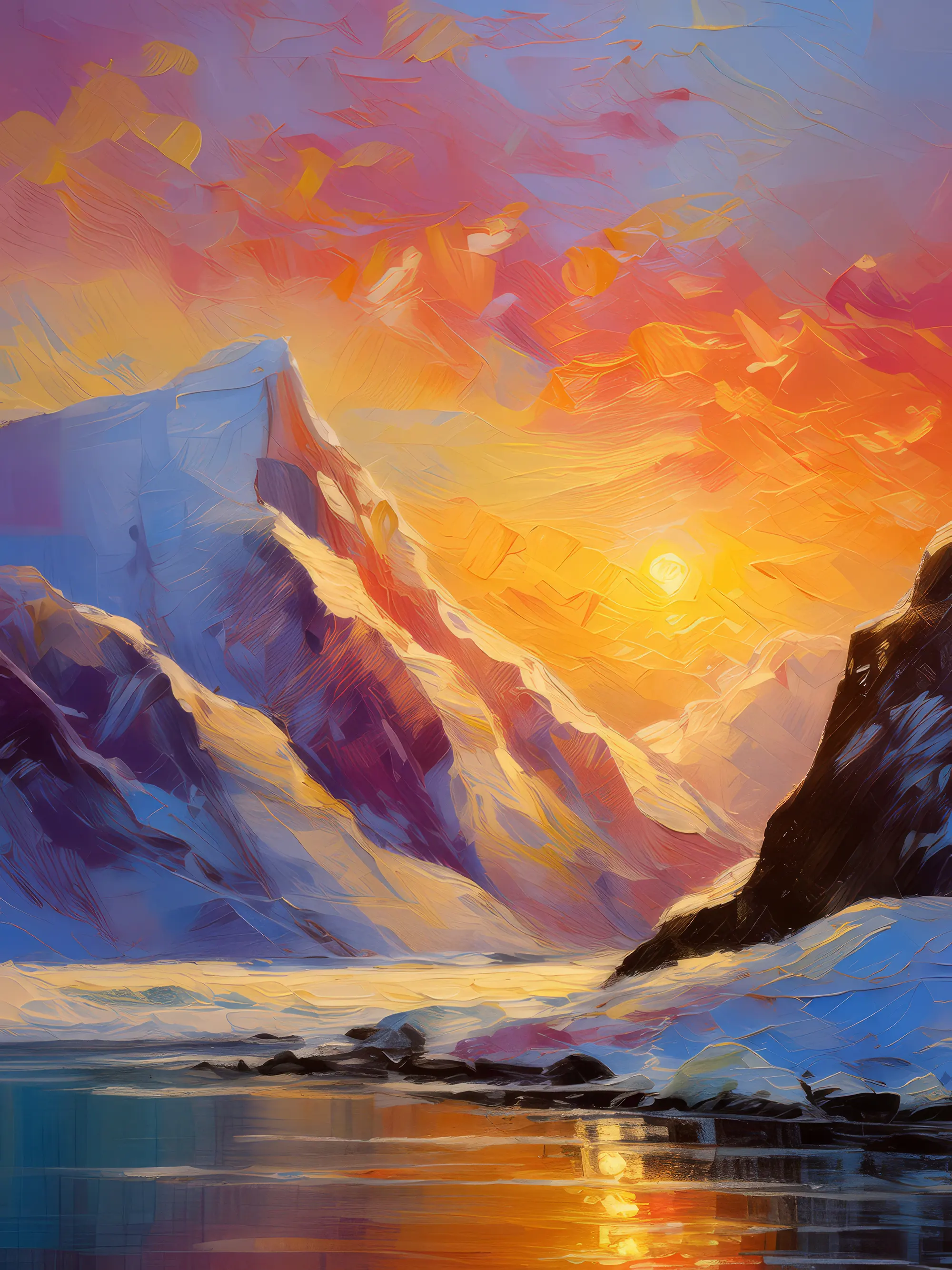 Painting: Arctic Mountain Dawn