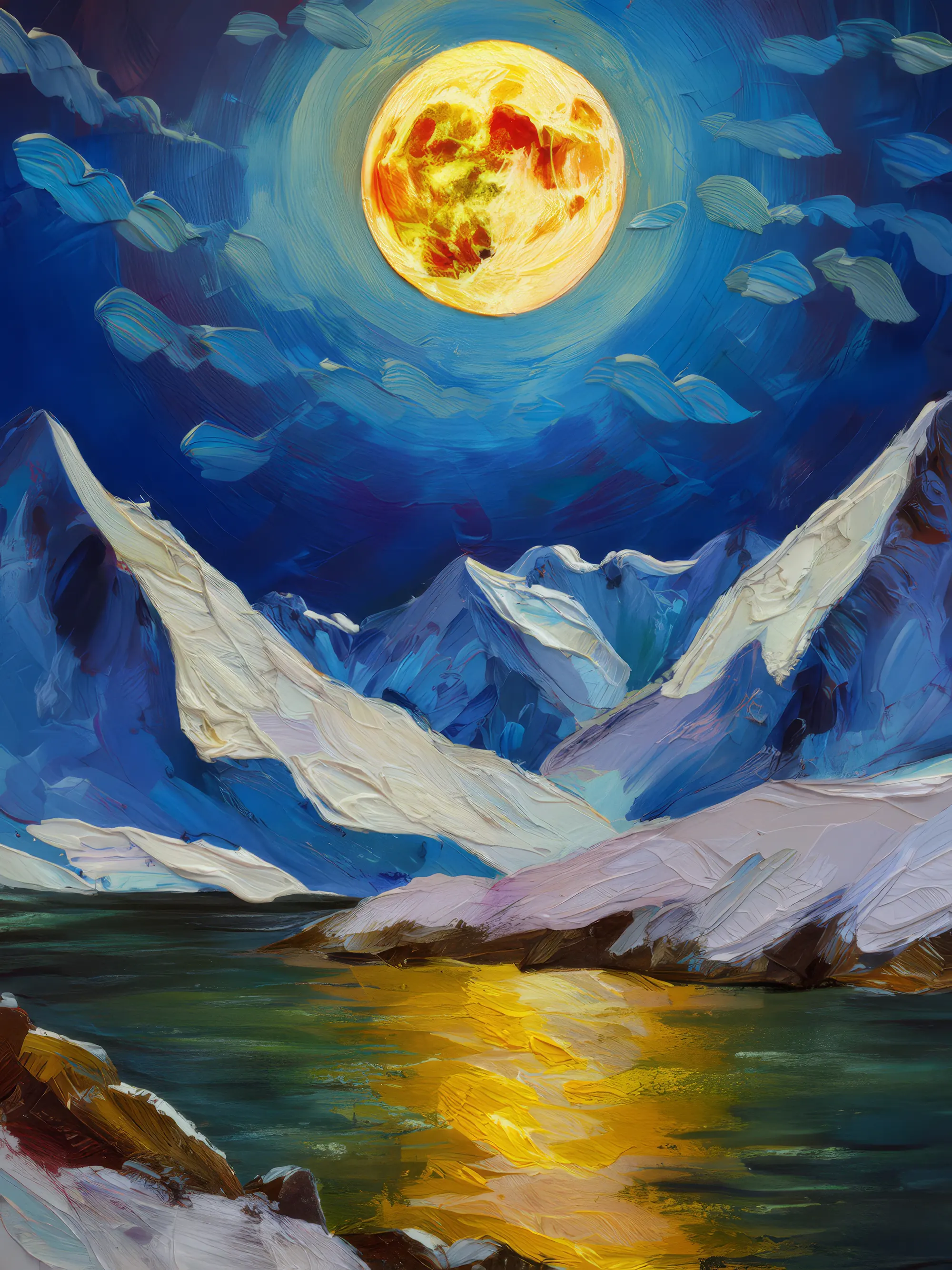Painting: Arctic Mountain Glow