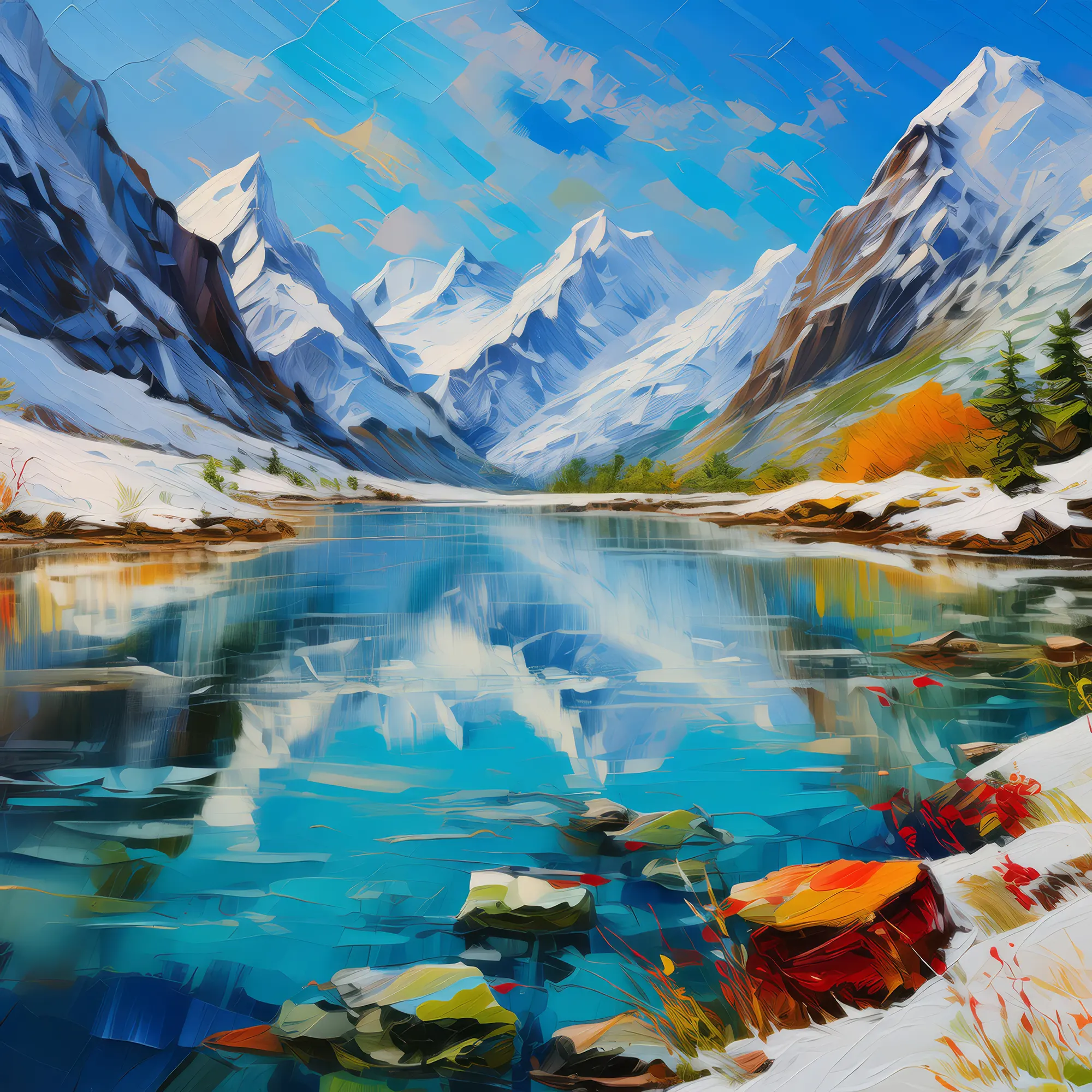 Painting: Arctic Mountain Reflection