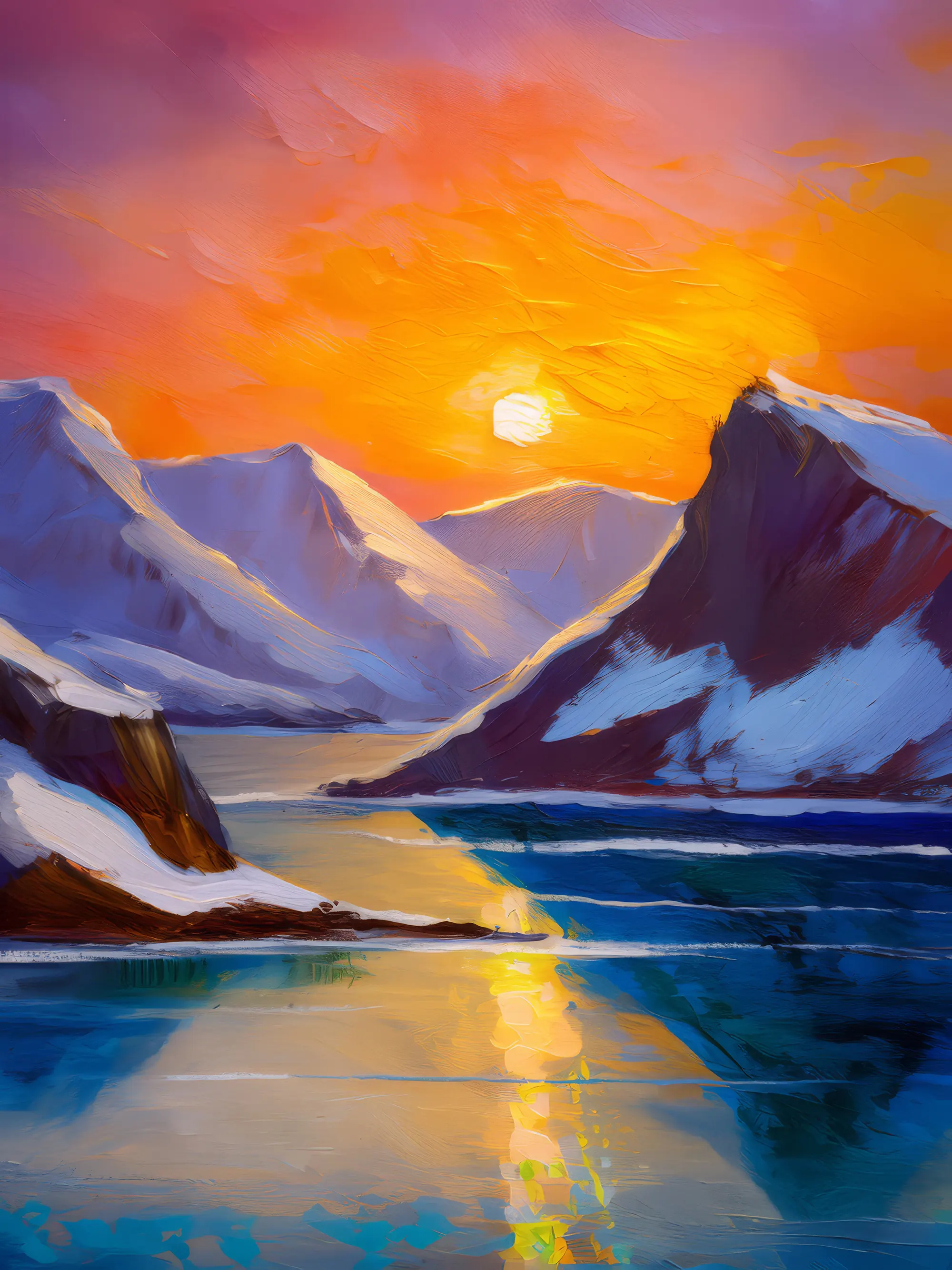 Painting: Arctic Mountain Shadows