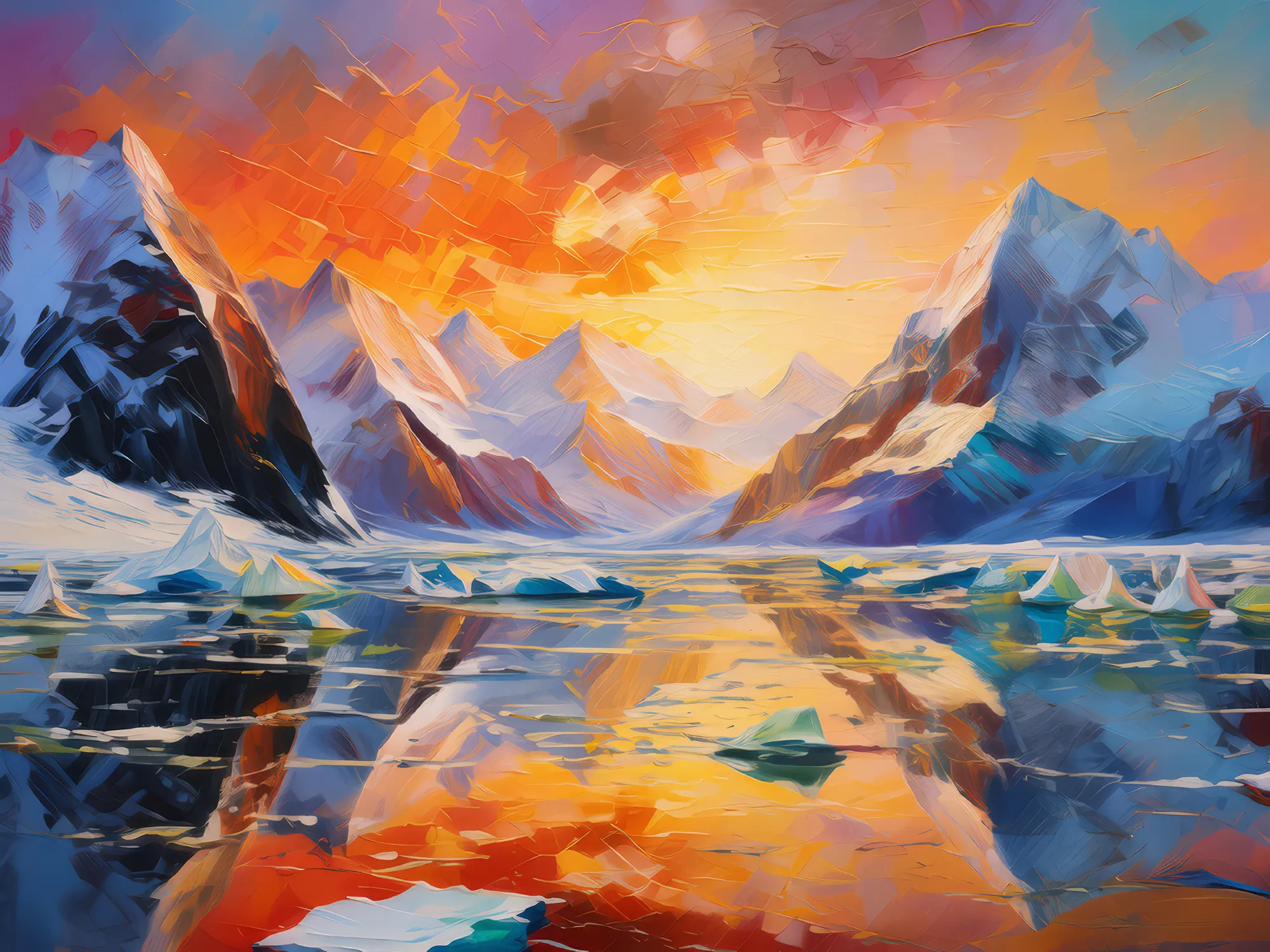 Painting: Arctic Mountain Sunset