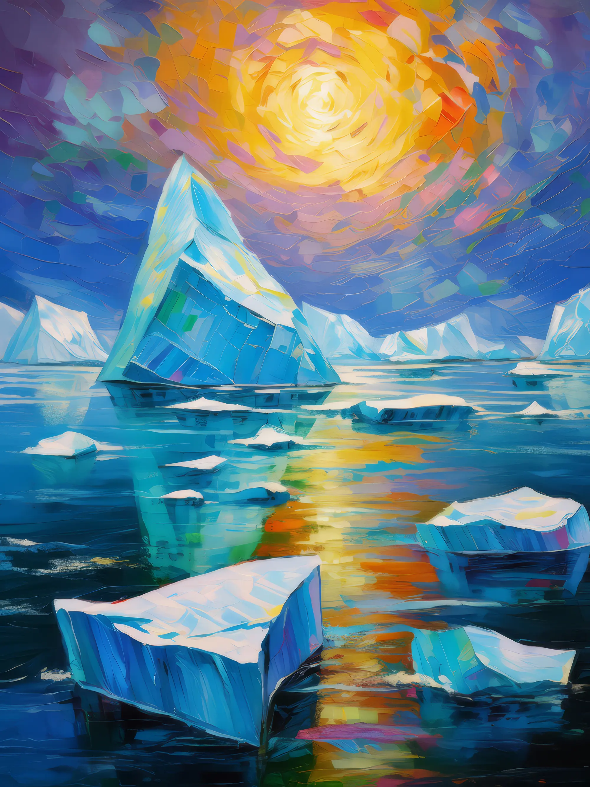 Painting: Arctic Ocean Icebergs