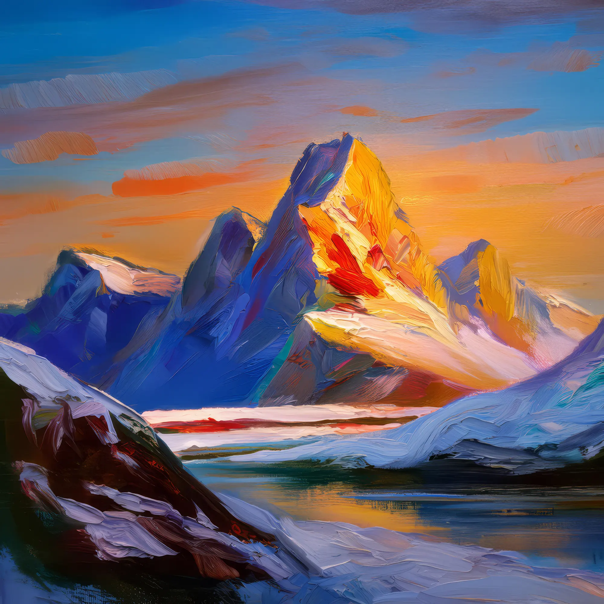 Painting: Arctic Peak Sunrise