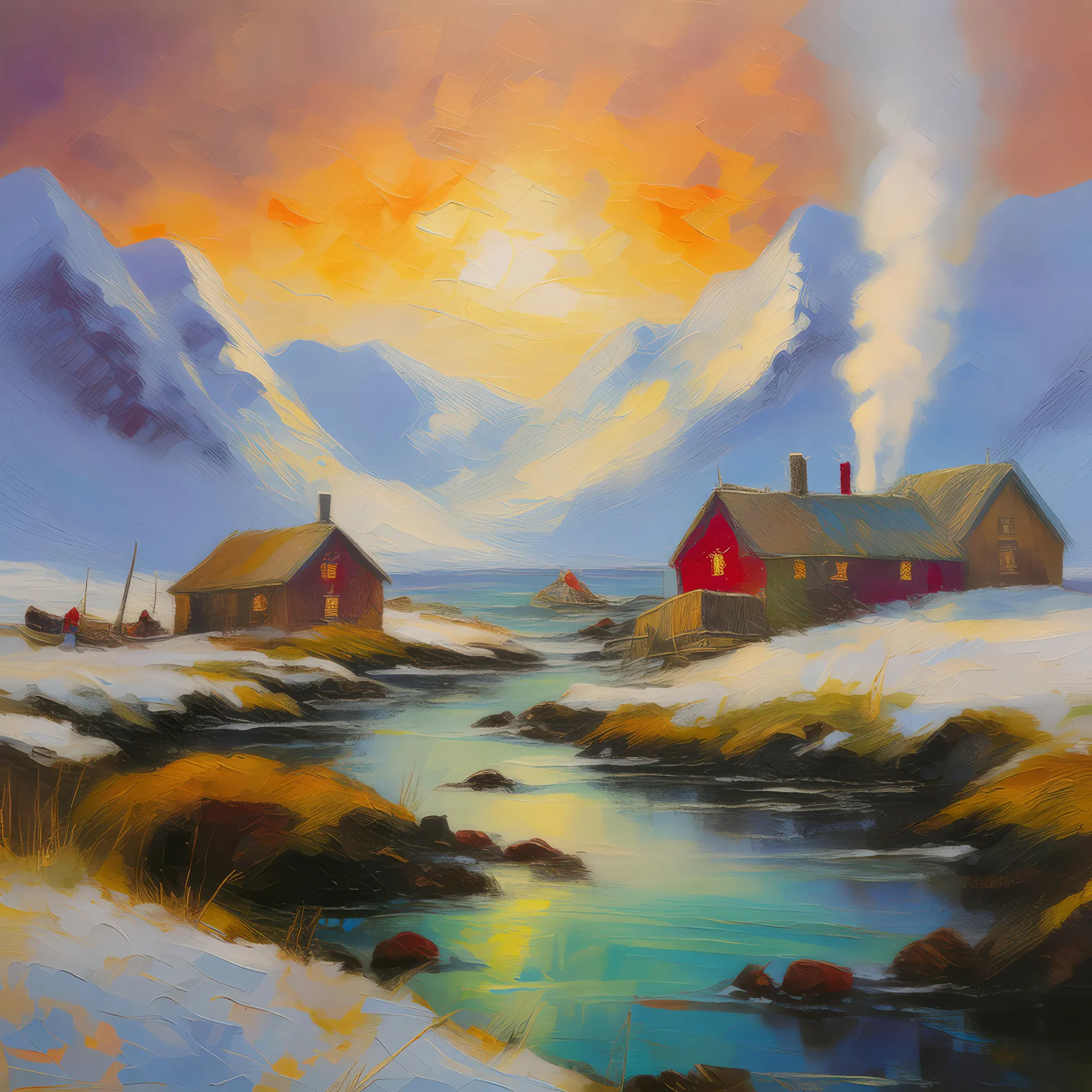 Painting: Arctic Tundra Village