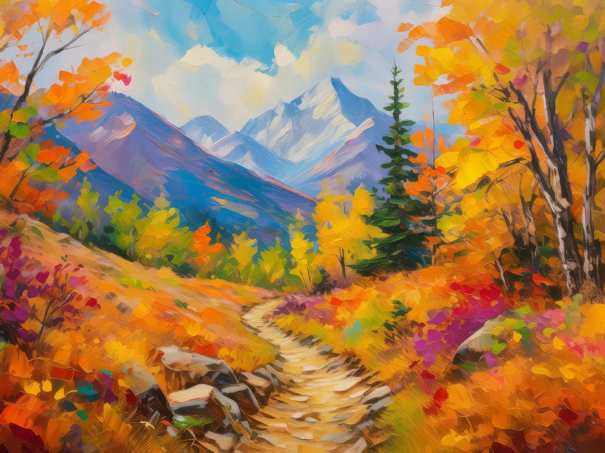 Painting: Autumn Alpine Trail