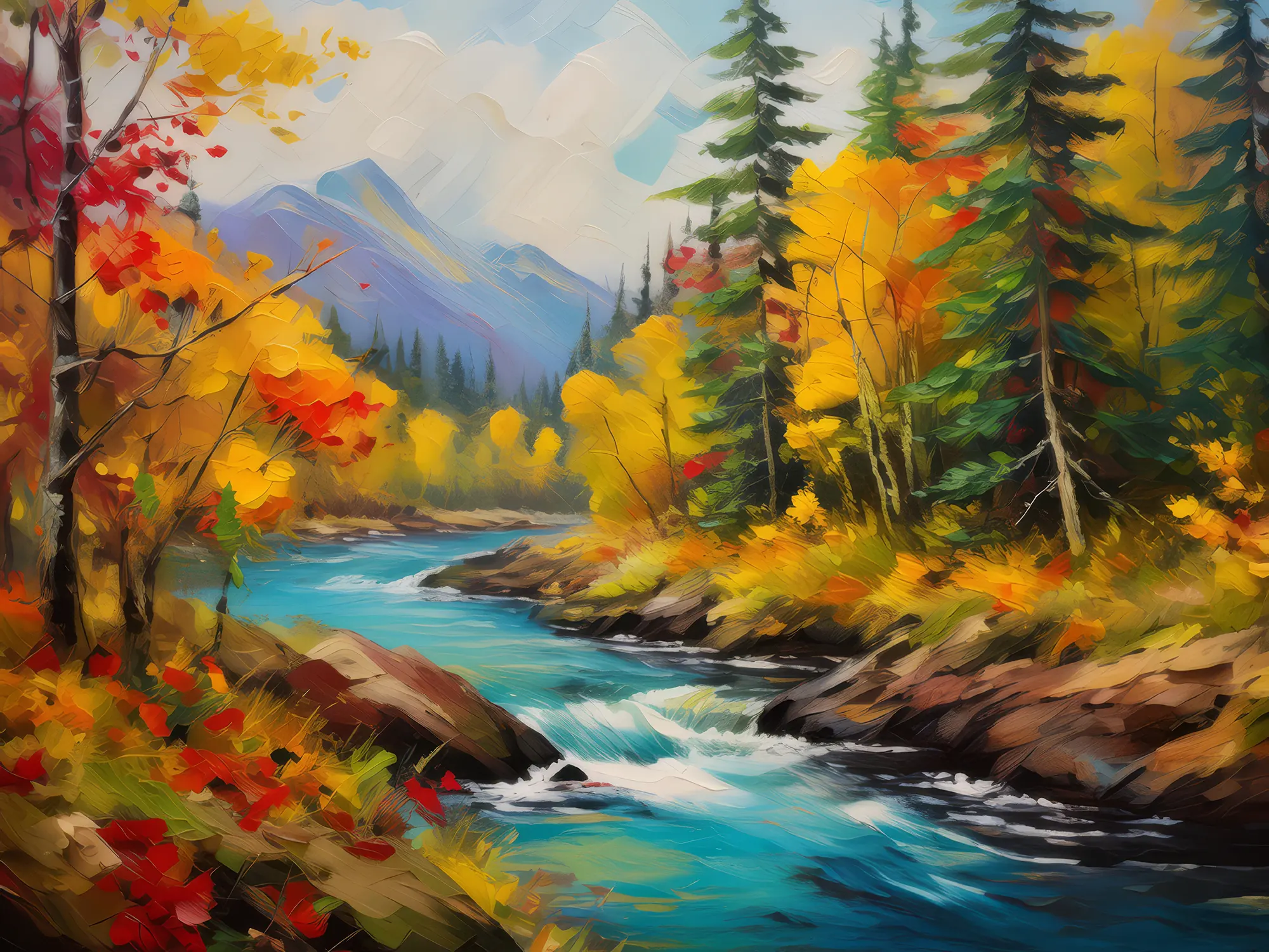 Painting: Autumn Boreal River