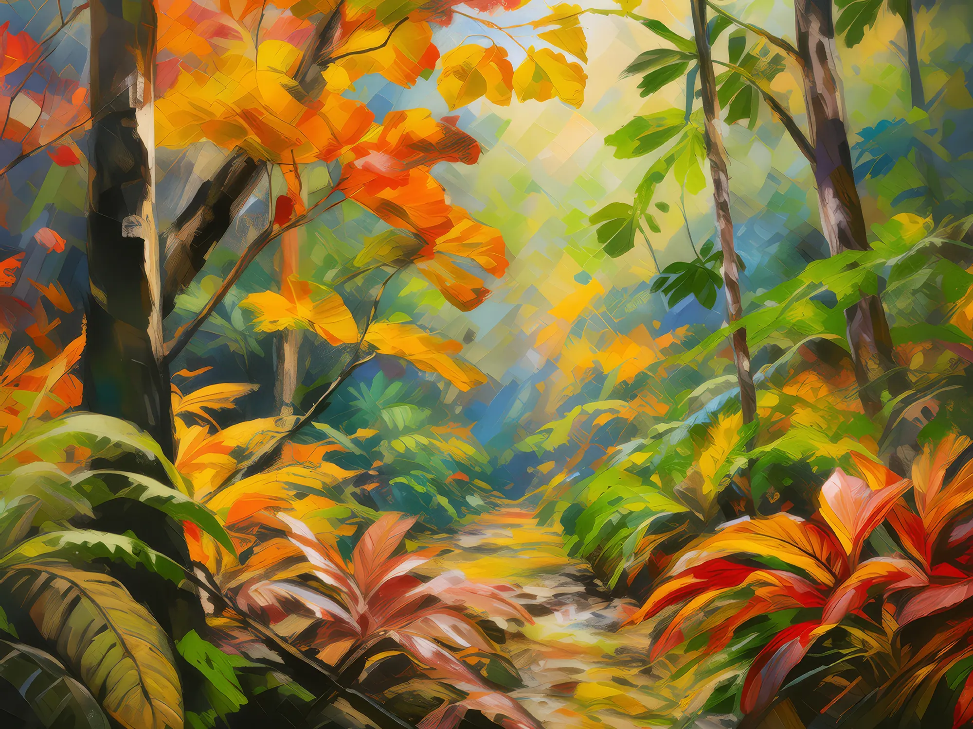Painting: Autumn Canopy in Boreal Jungle