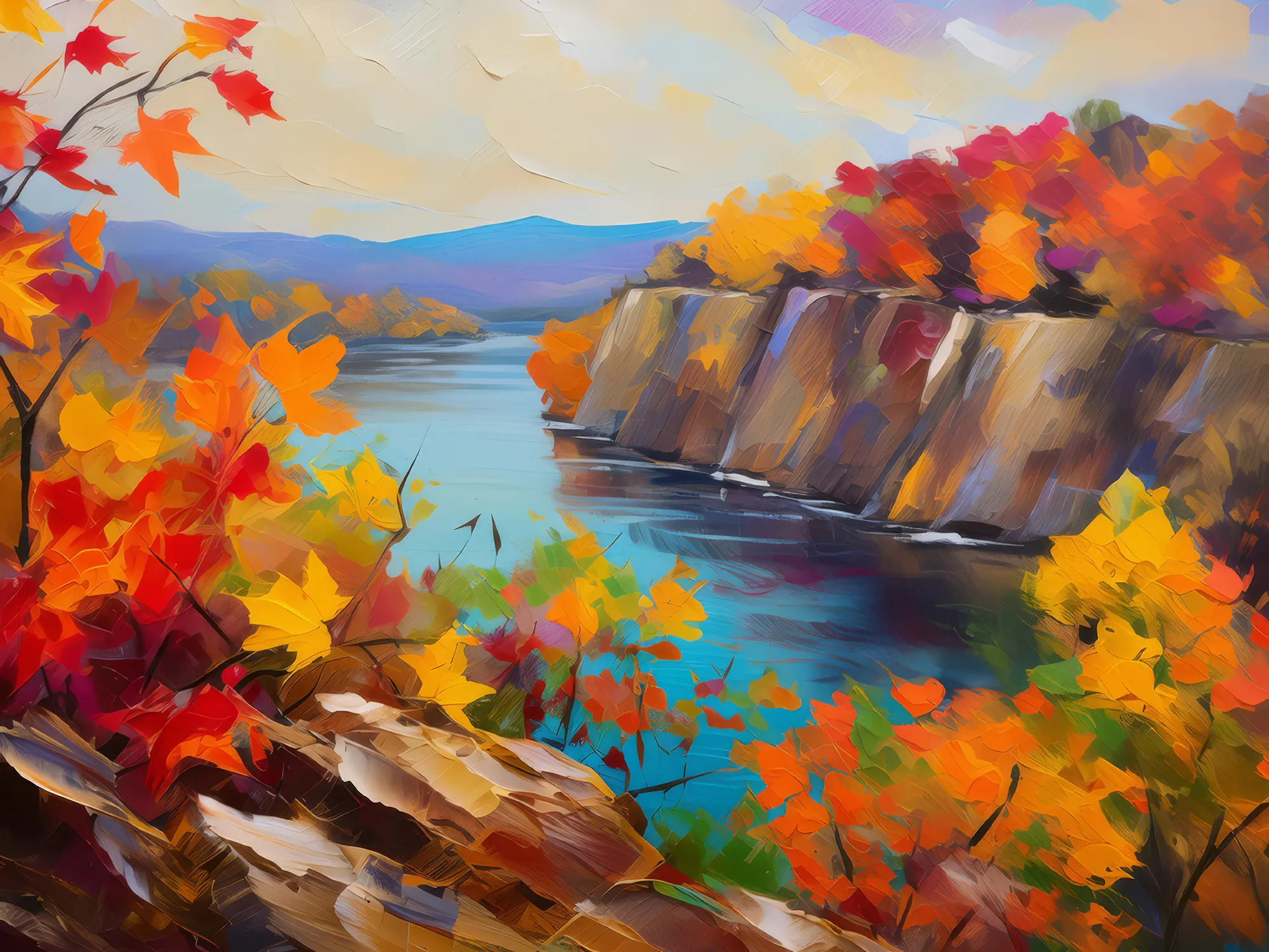 Painting: Autumn Foliage Bluff