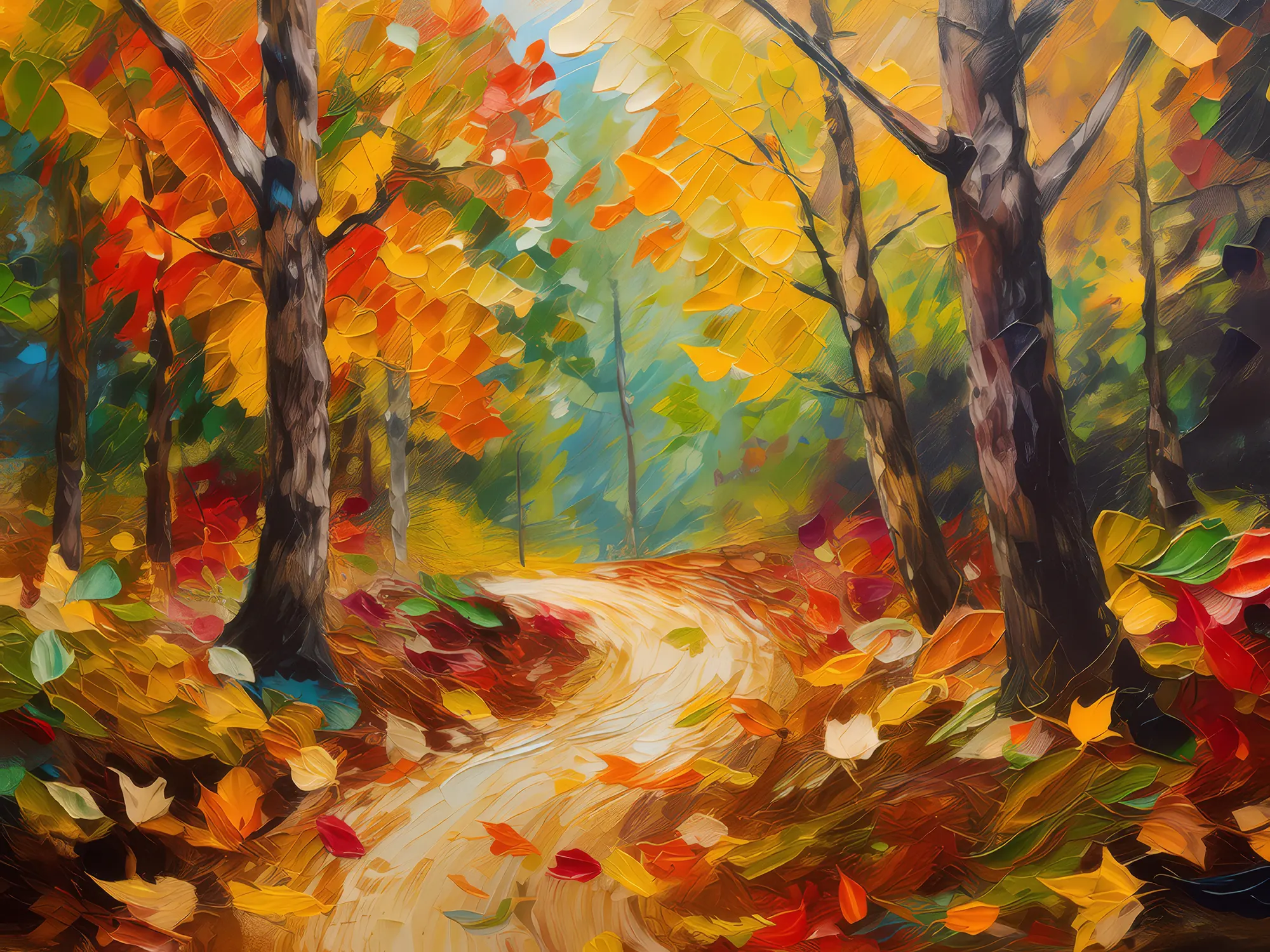 Painting: Autumn Forest Path