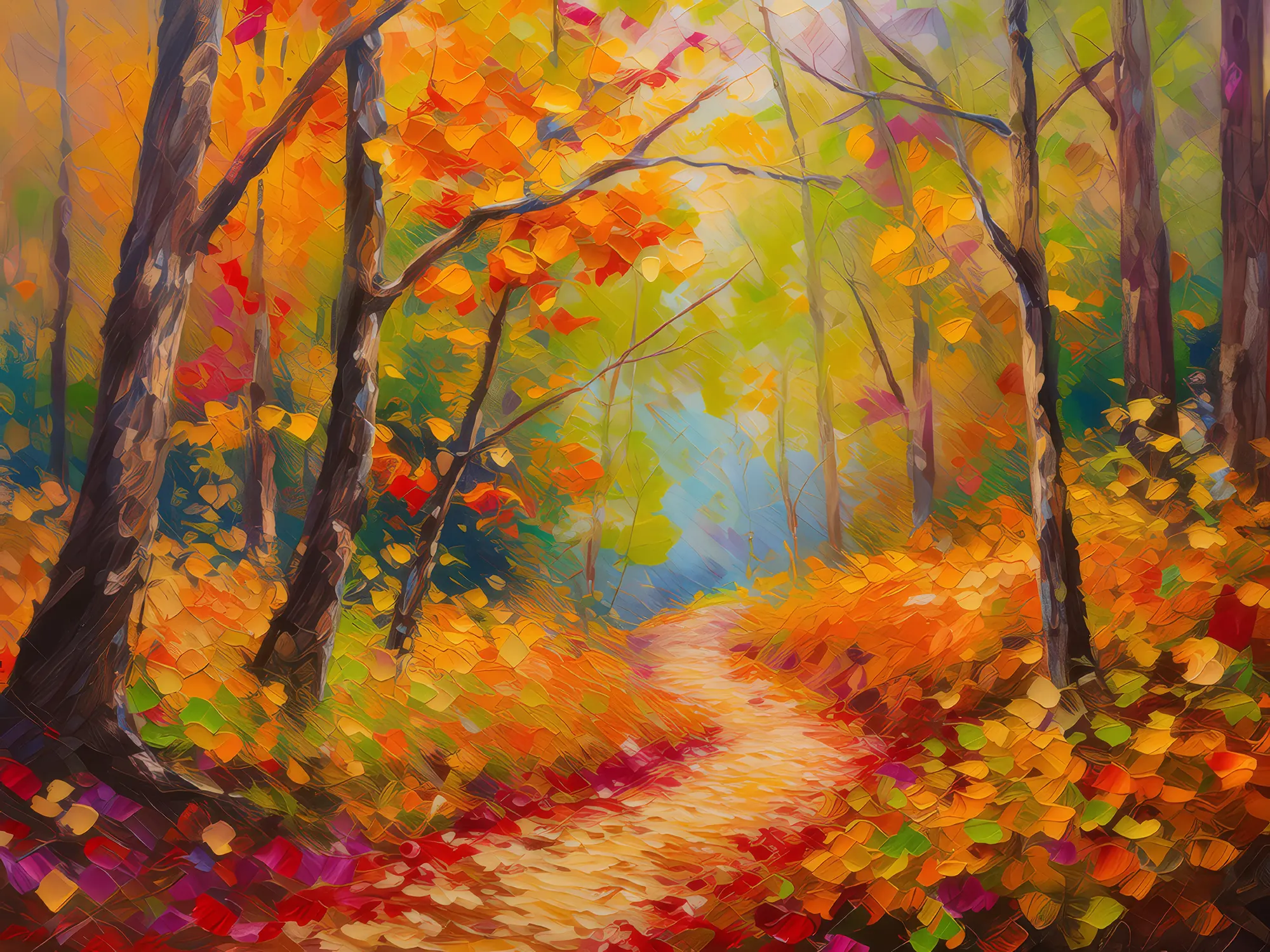 Painting: Autumn Hues on Trail