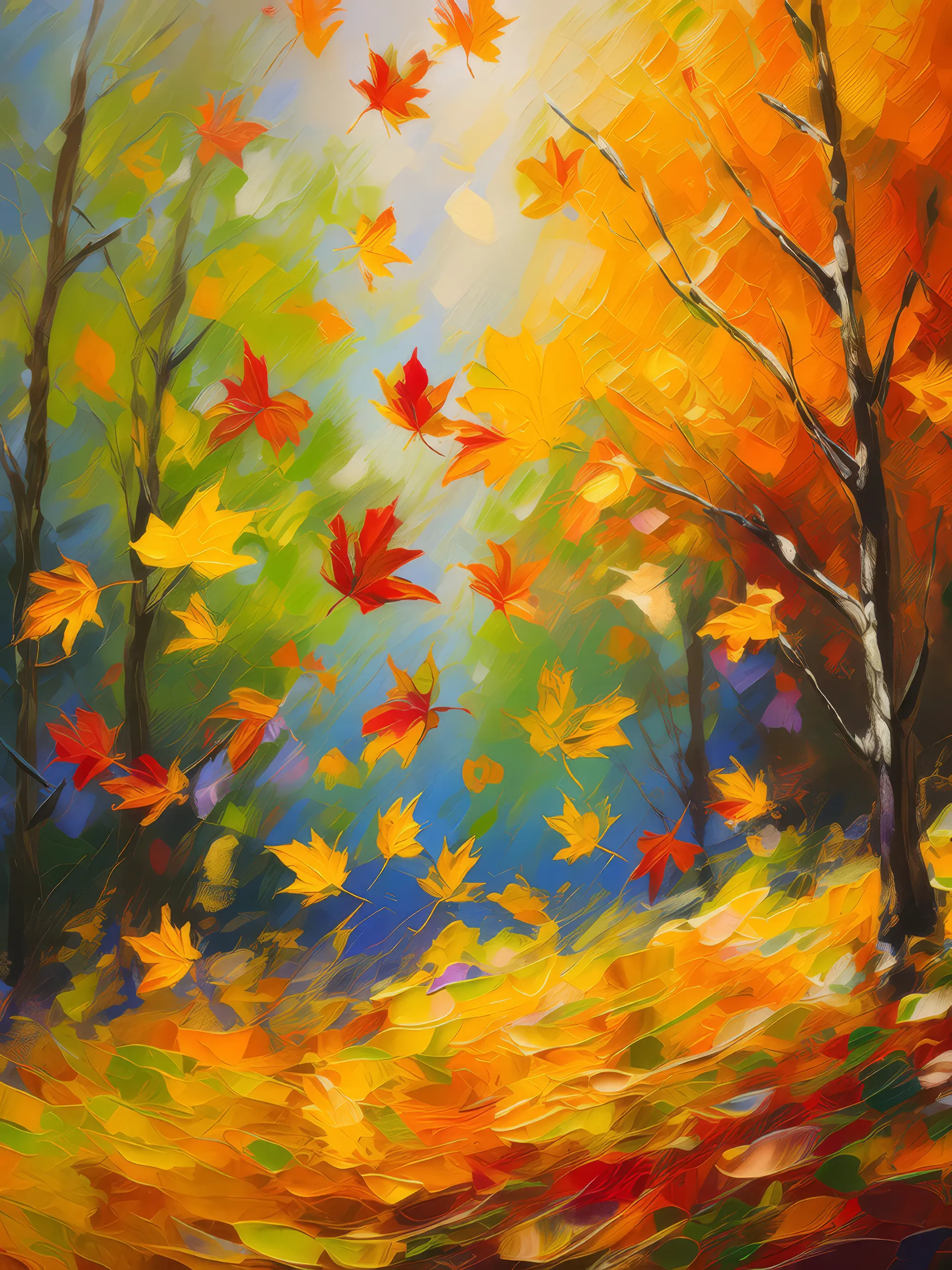 Painting: Autumn Leaves Whirl