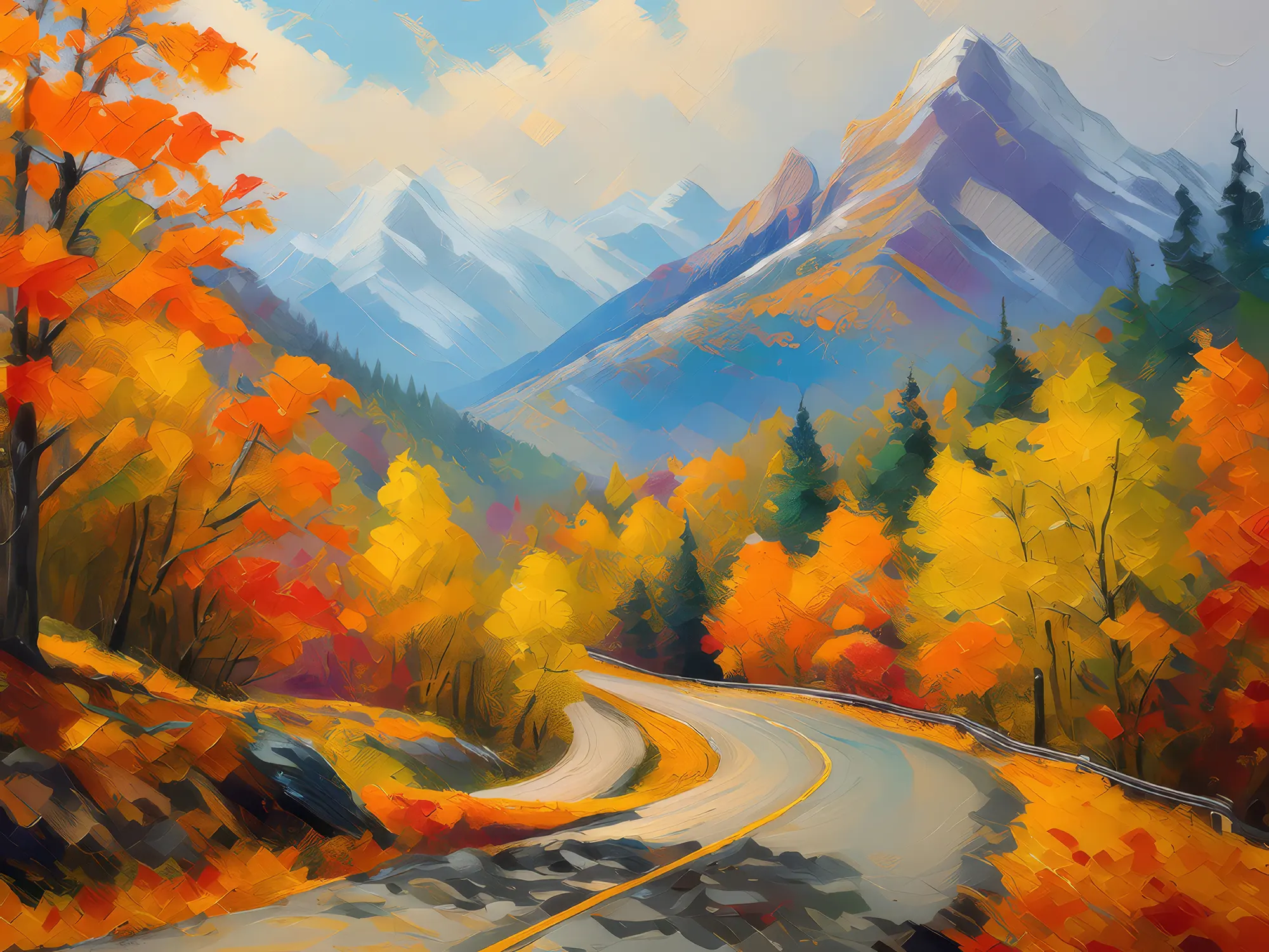 Painting: Autumn Mountain Pass