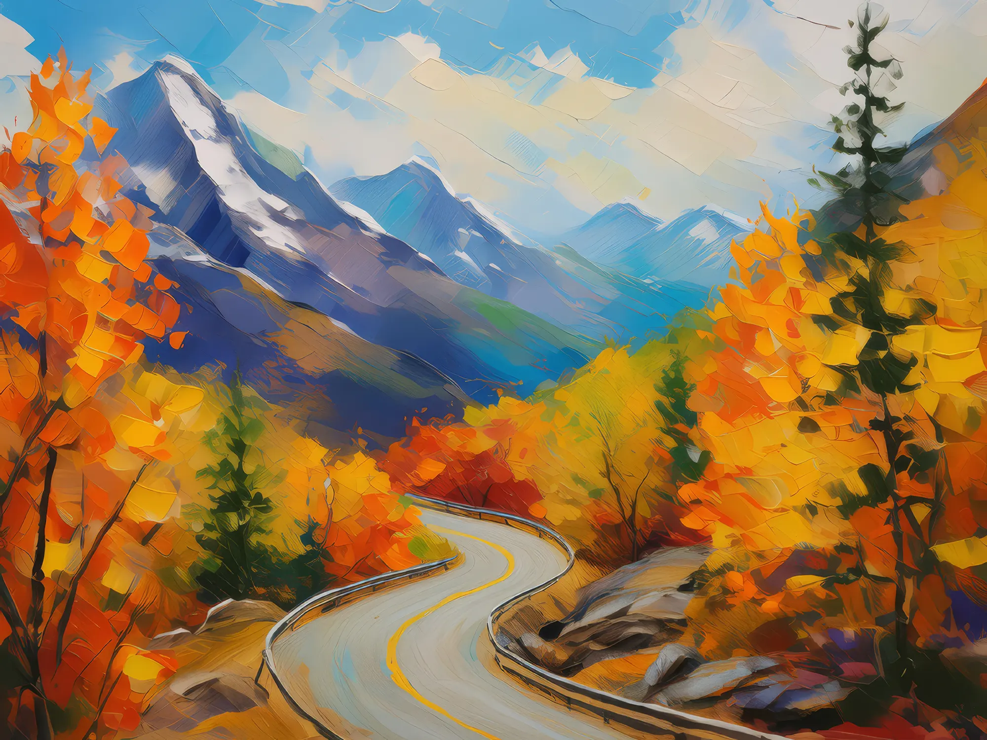 Painting: Autumn Mountain Road