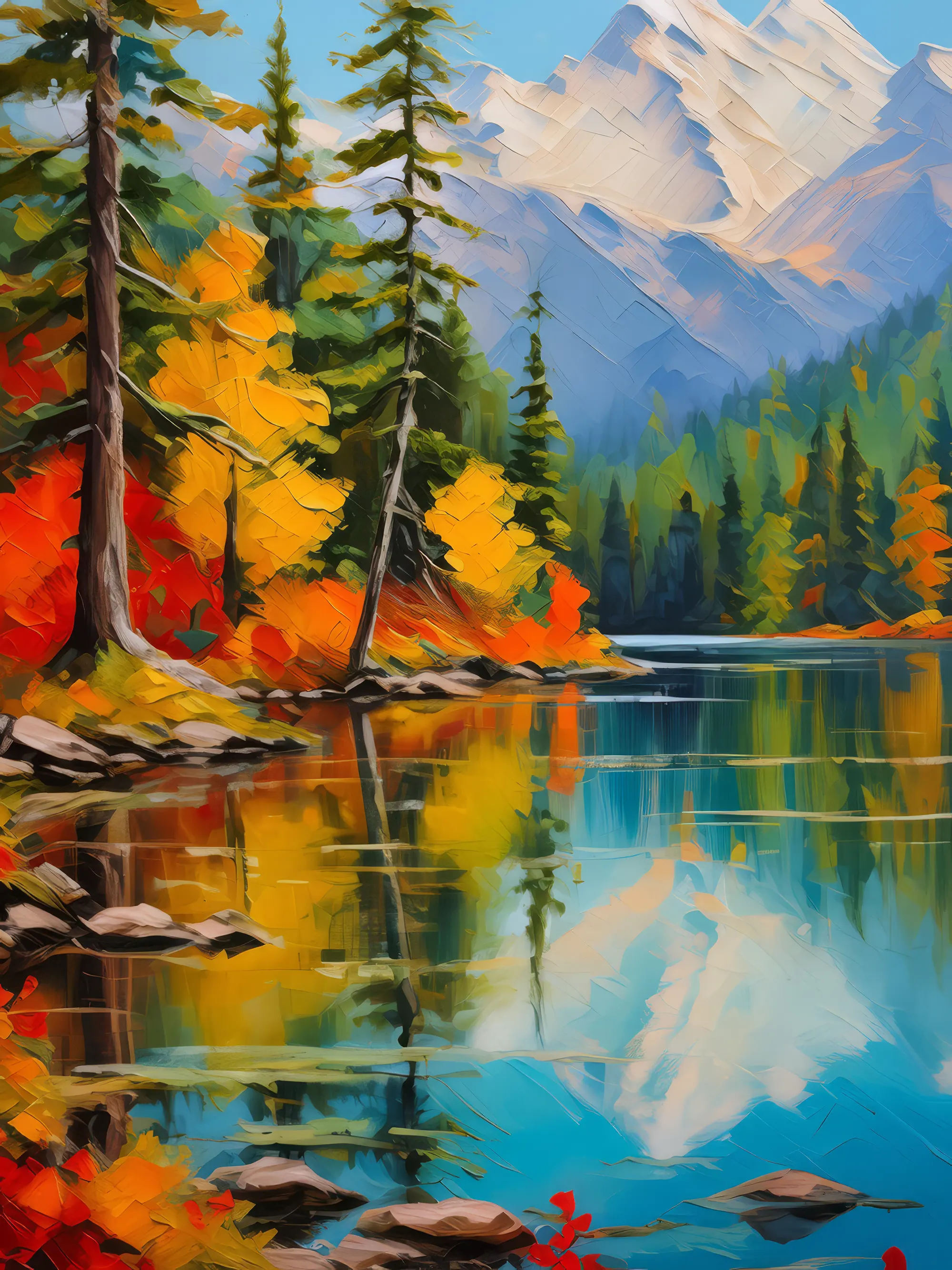 Painting: Autumn Reflections in Boreal Lake