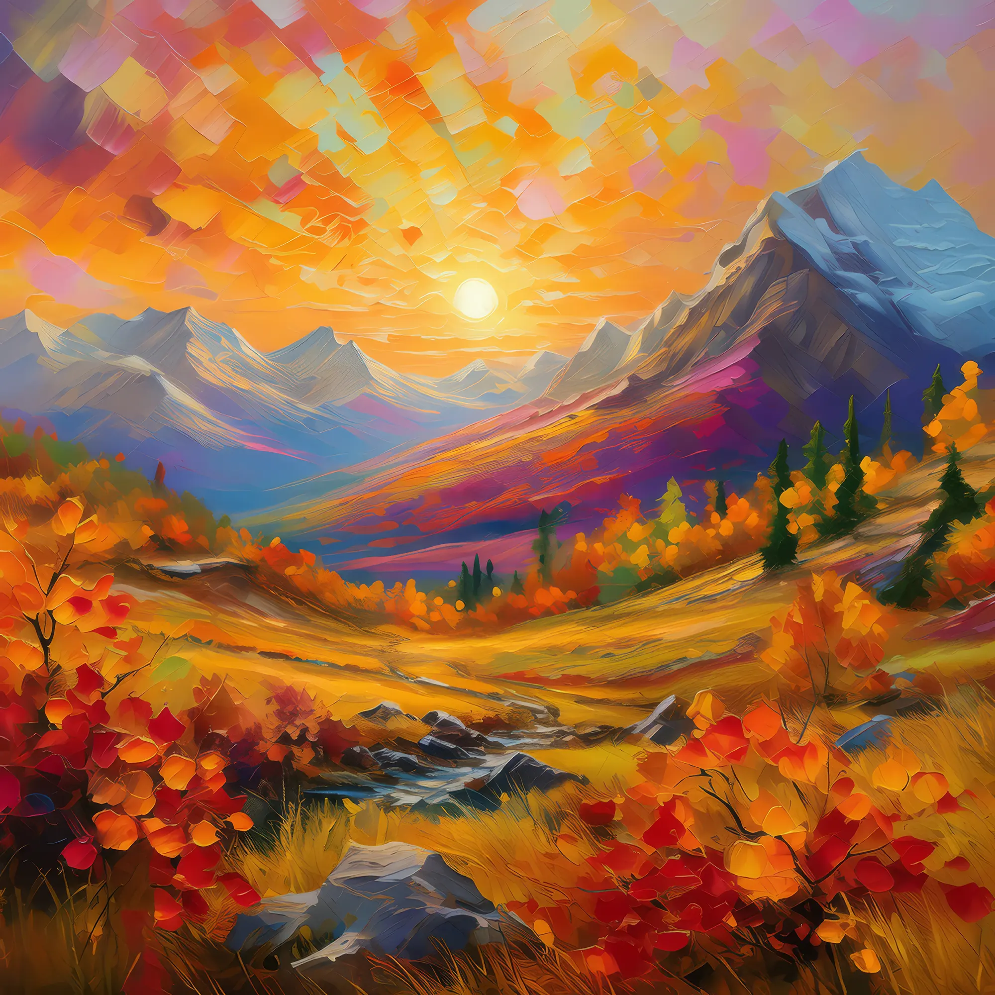 Painting: Autumn Tundra Sunrise