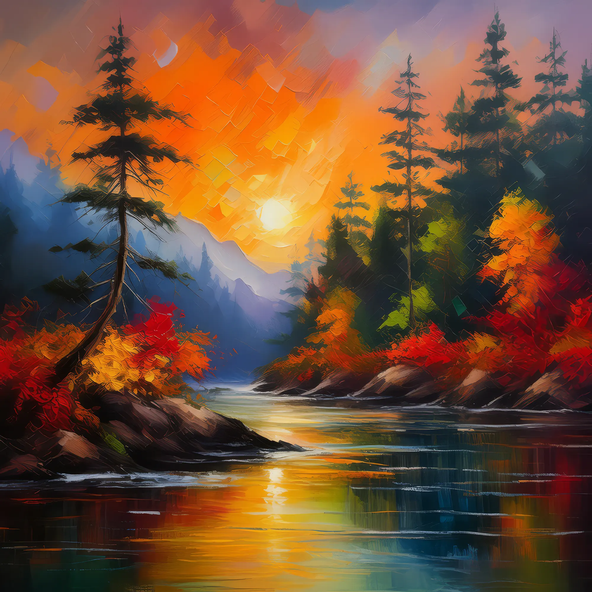 Painting: Autumn Twilight in Boreal Jungle