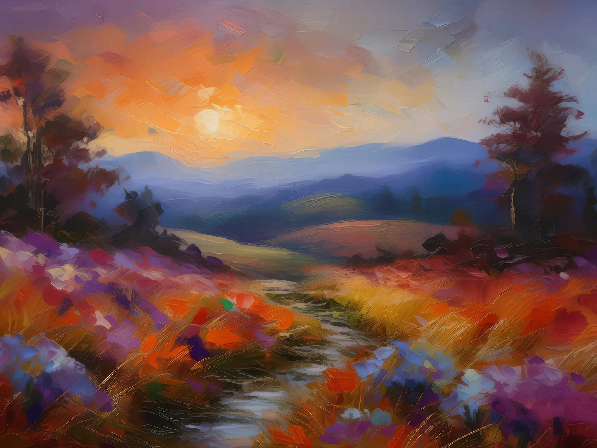 Painting: Autumn Twilight on Moor
