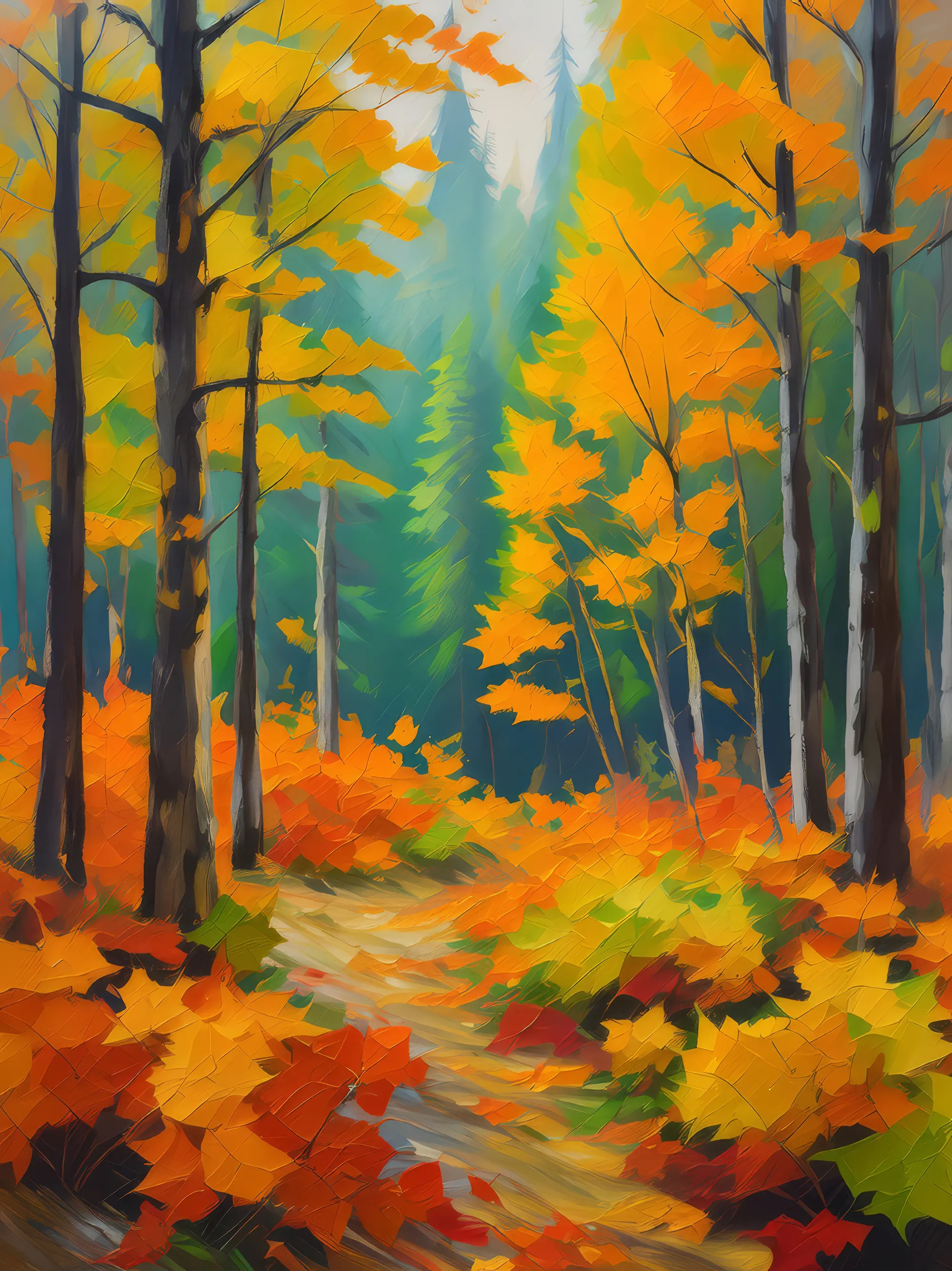 Painting: Autumn in Boreal Forest