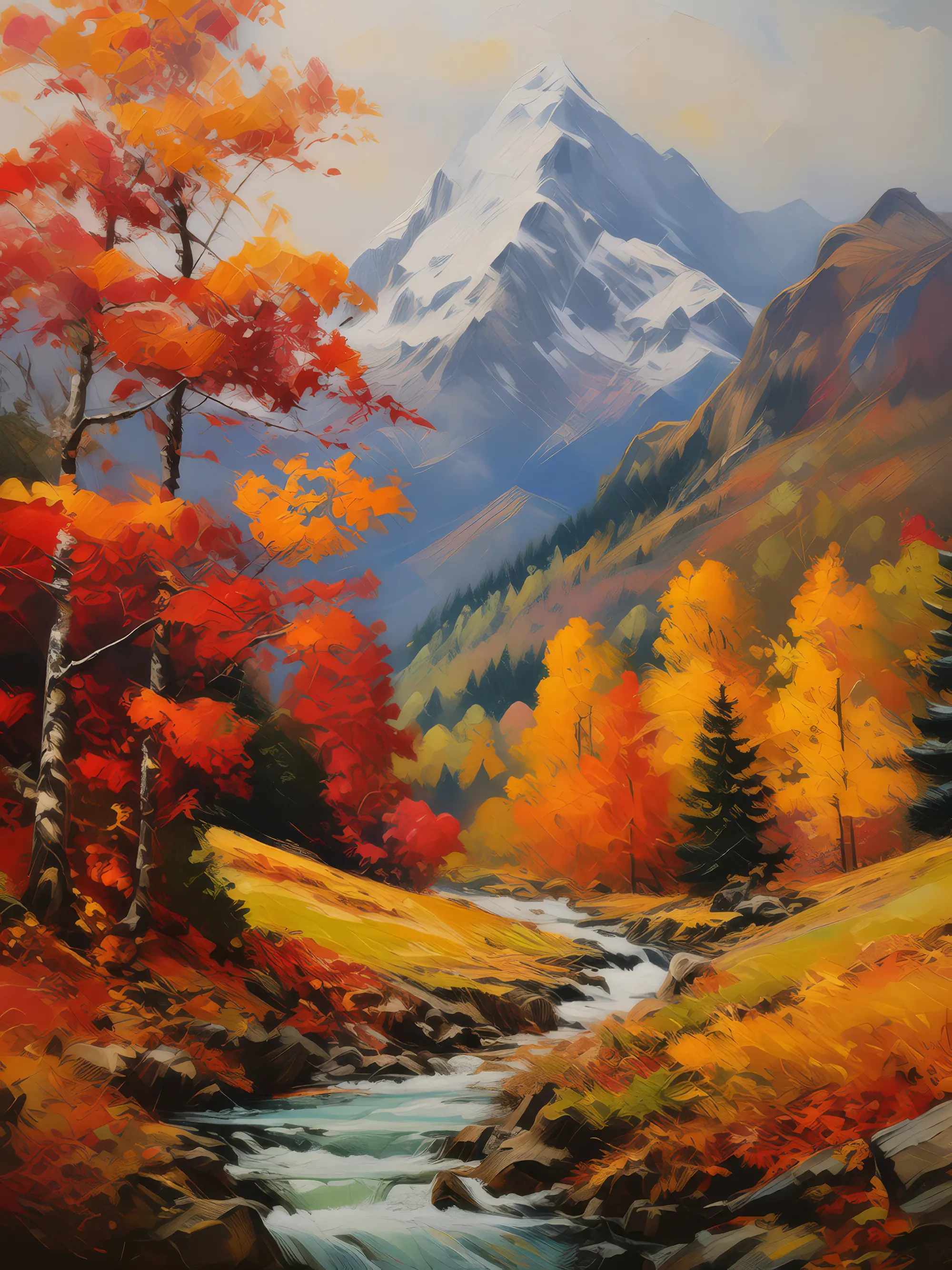 Painting: Autumn in the Alps