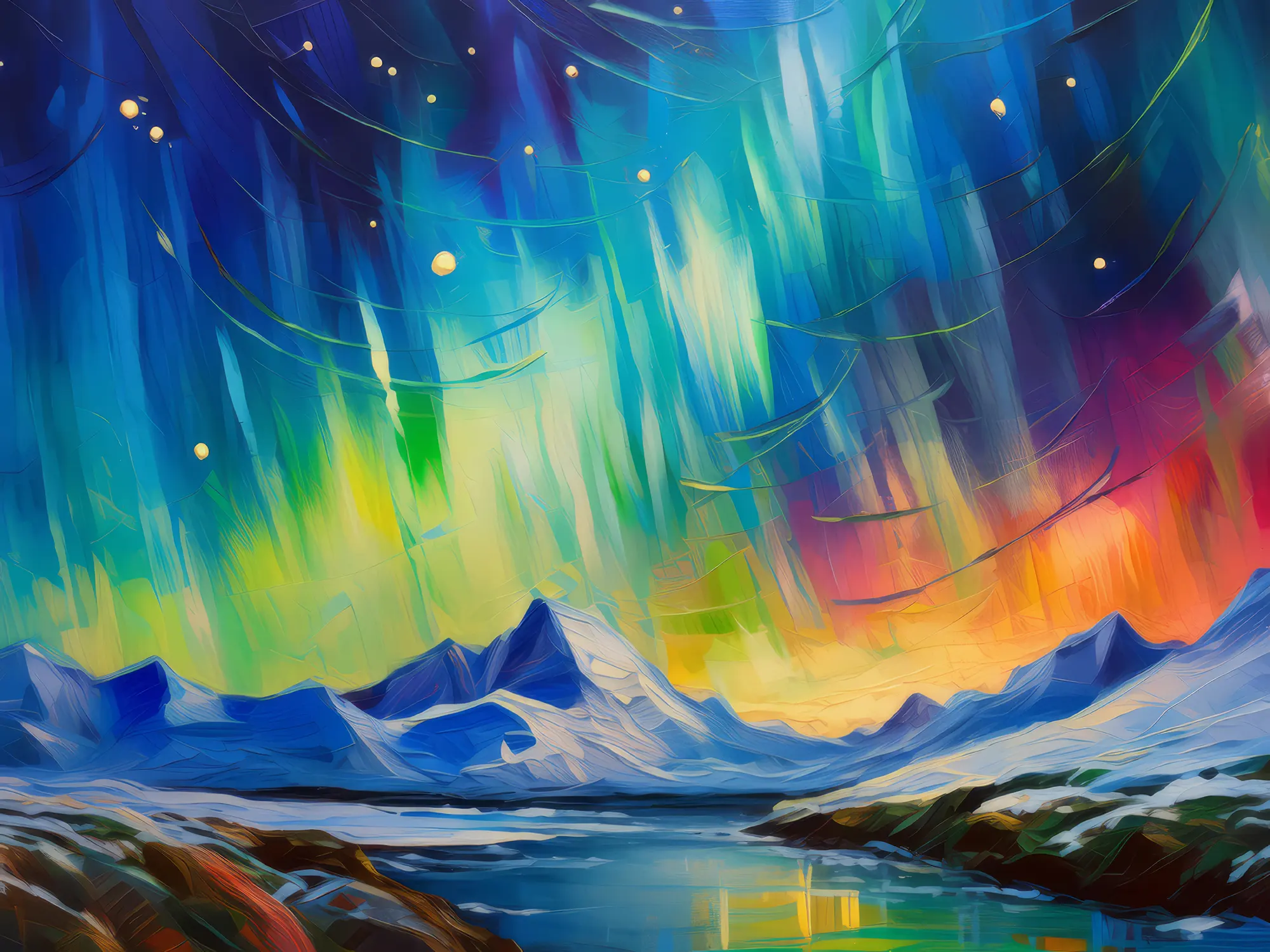 Painting: Beneath the Aurora Curtain