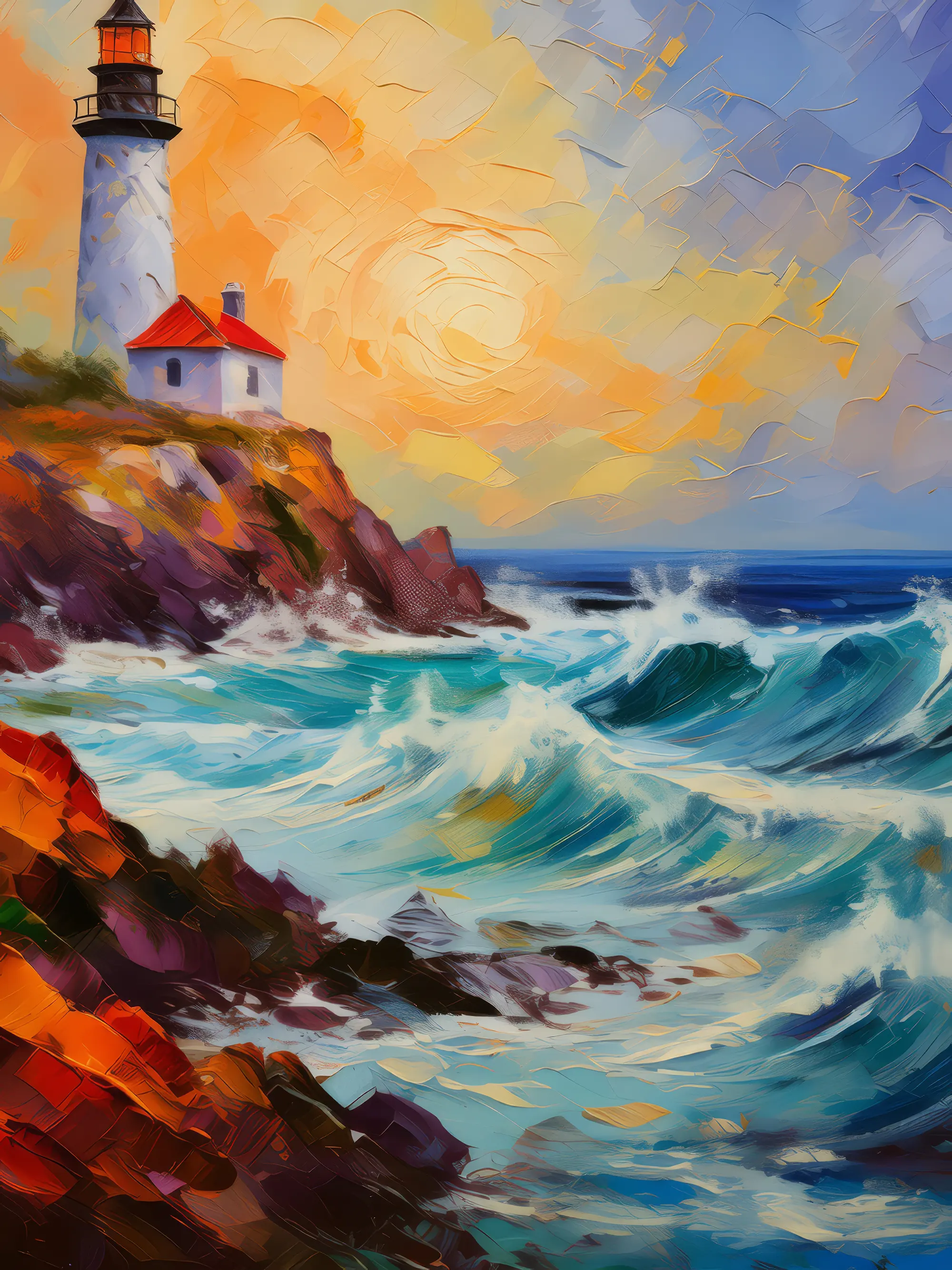 Painting: Blustery Coastal Shore