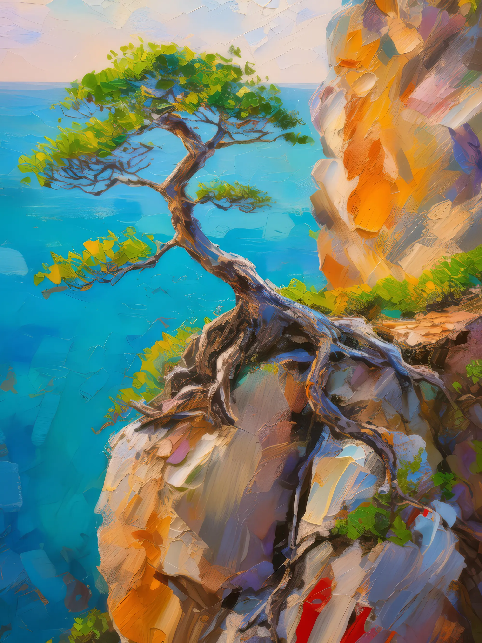 Painting: Bonsai on Craggy Ledge