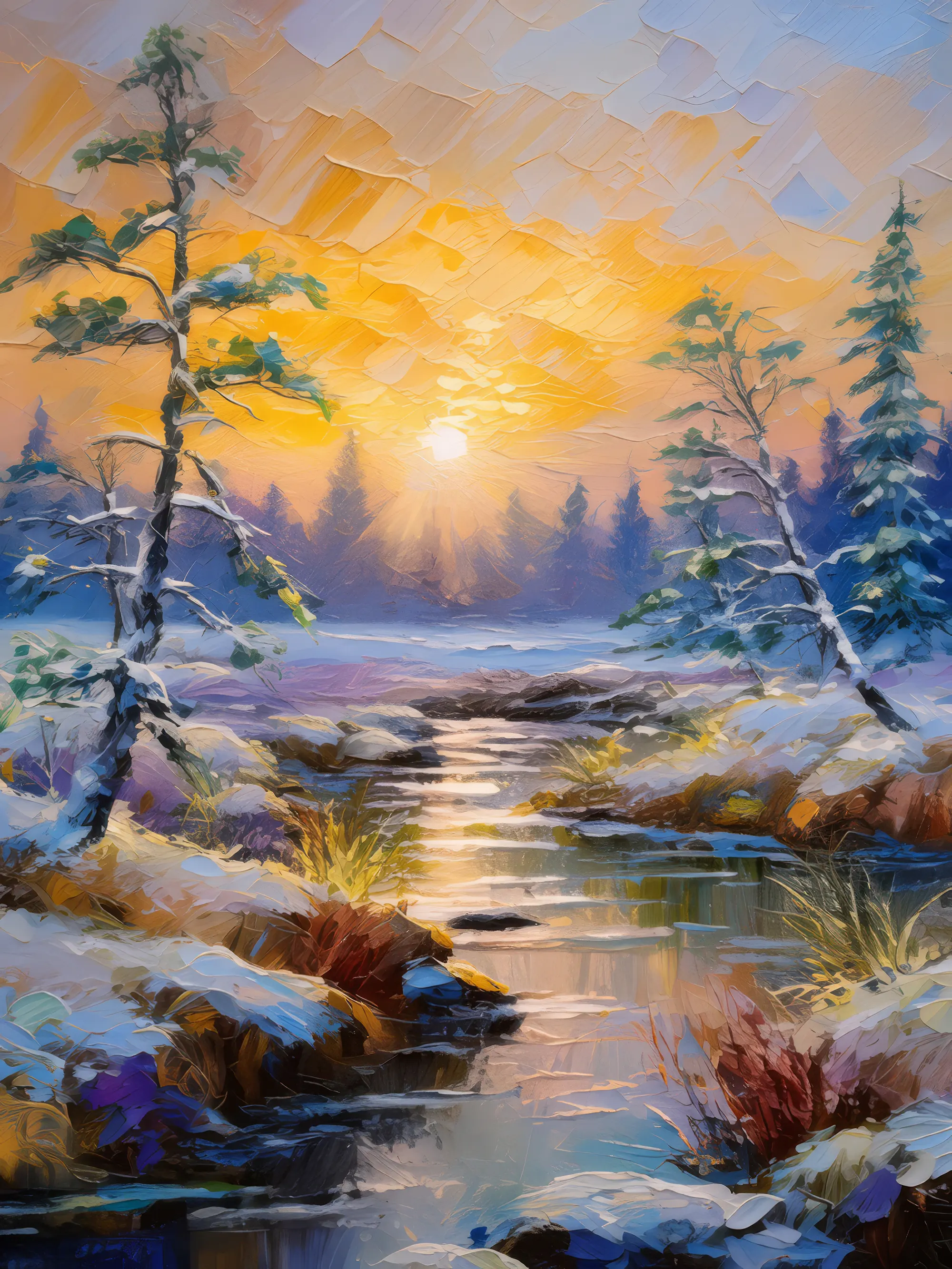 Painting: Boreal Desert Frost Awakening
