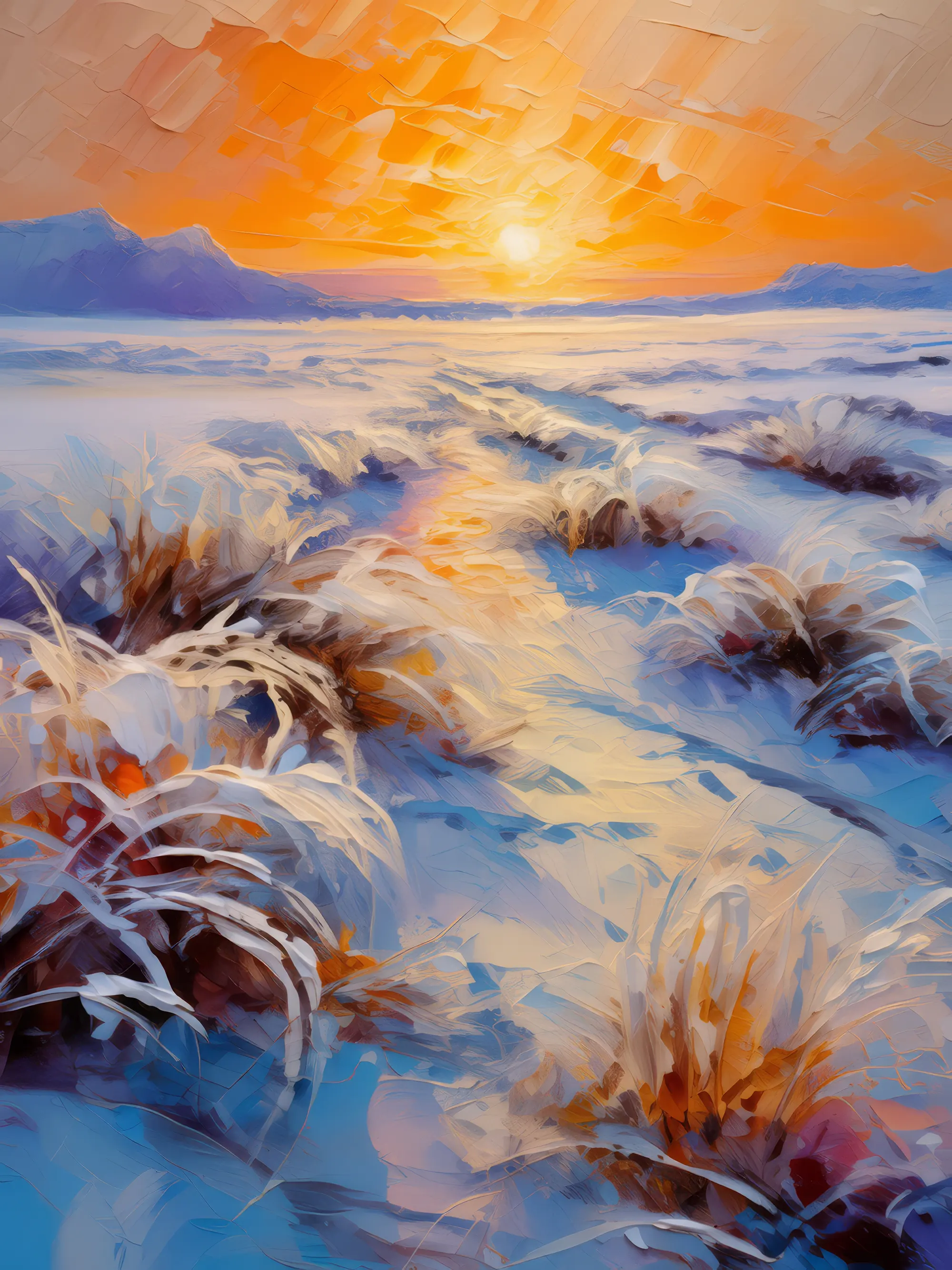 Painting: Boreal Desert Frost Patterns