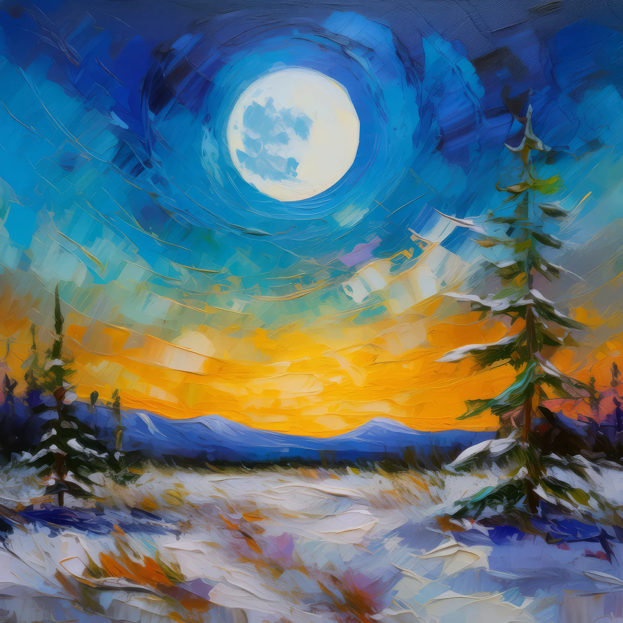 Painting: Boreal Desert Nighttime Glow