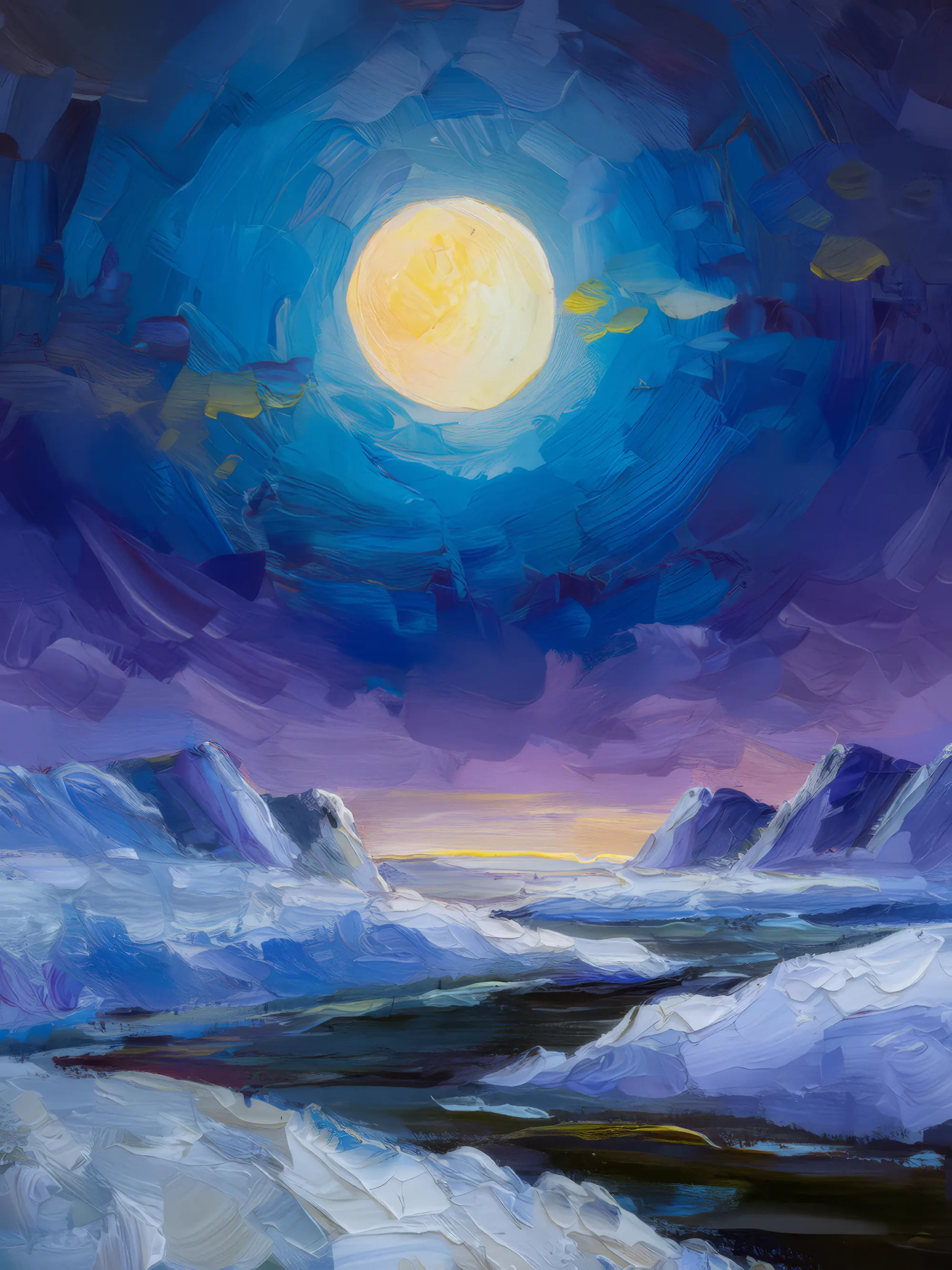 Painting: Boreal Desert Under Full Moon