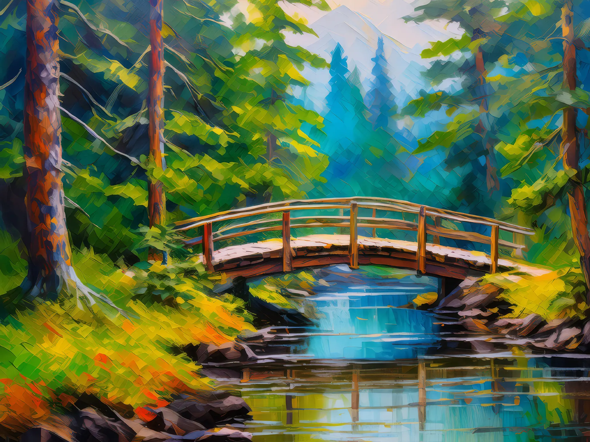 Painting: Boreal Forest Bridge