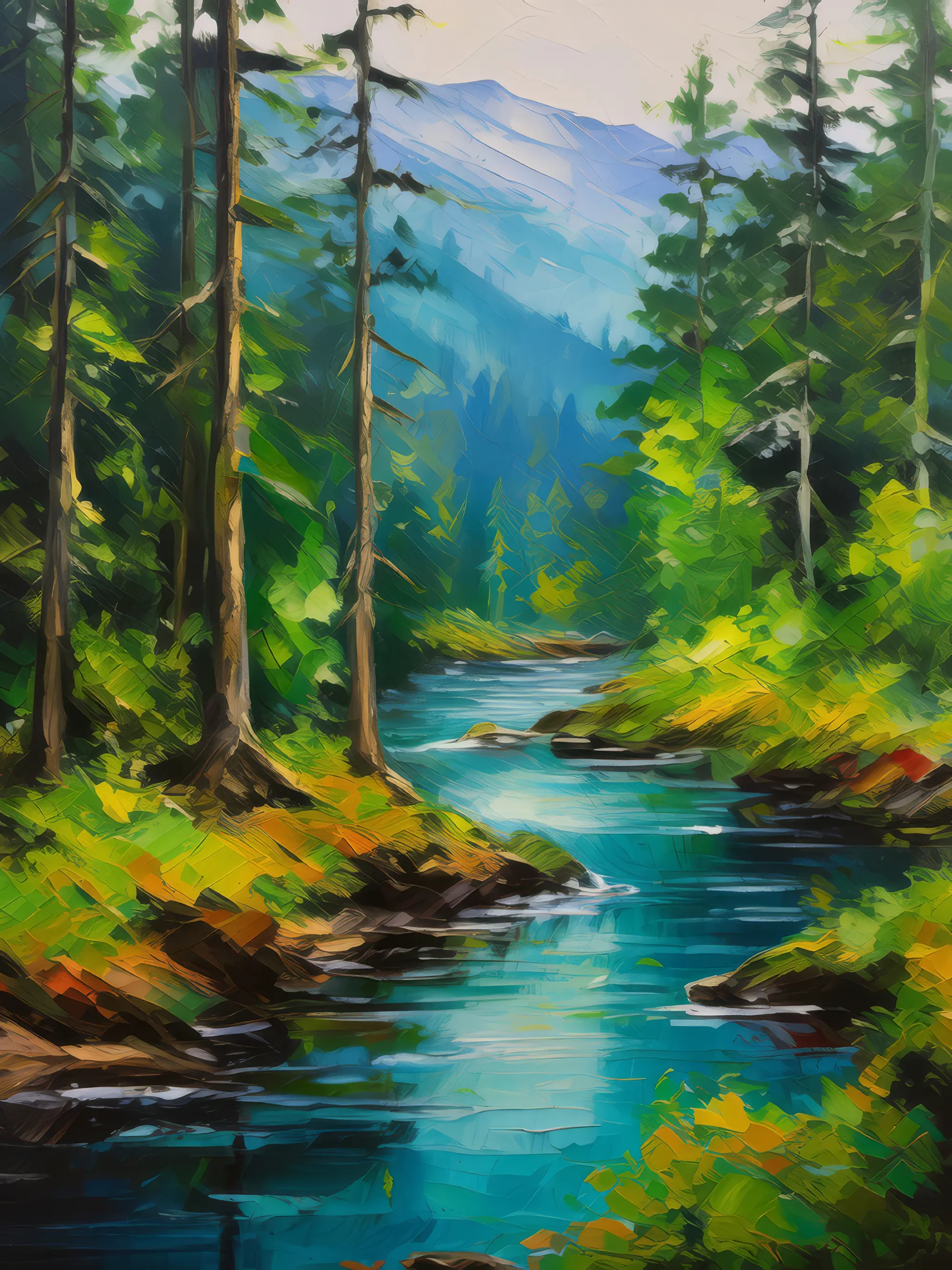 Painting: Boreal Forest Creek