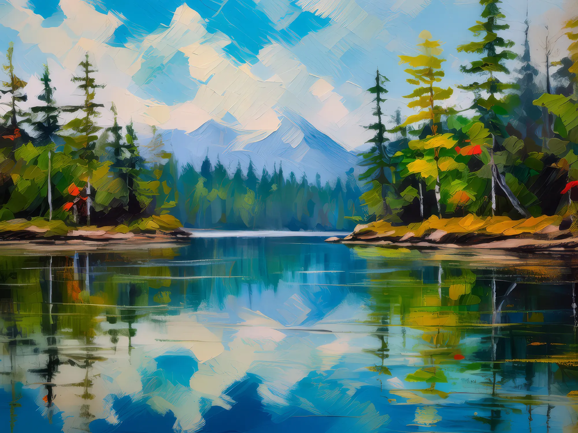 Painting: Boreal Forest Reflection