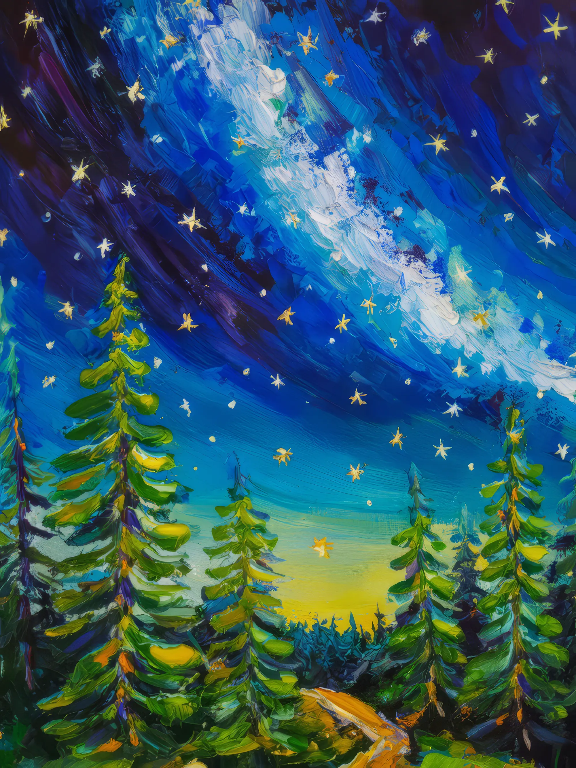 Painting: Boreal Night Sky