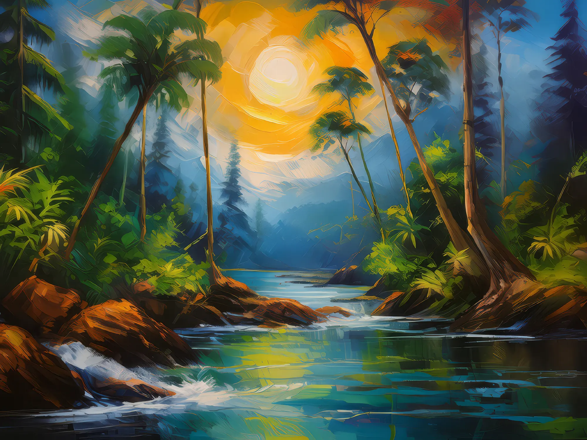Painting: Call of the Wild in Boreal Jungle