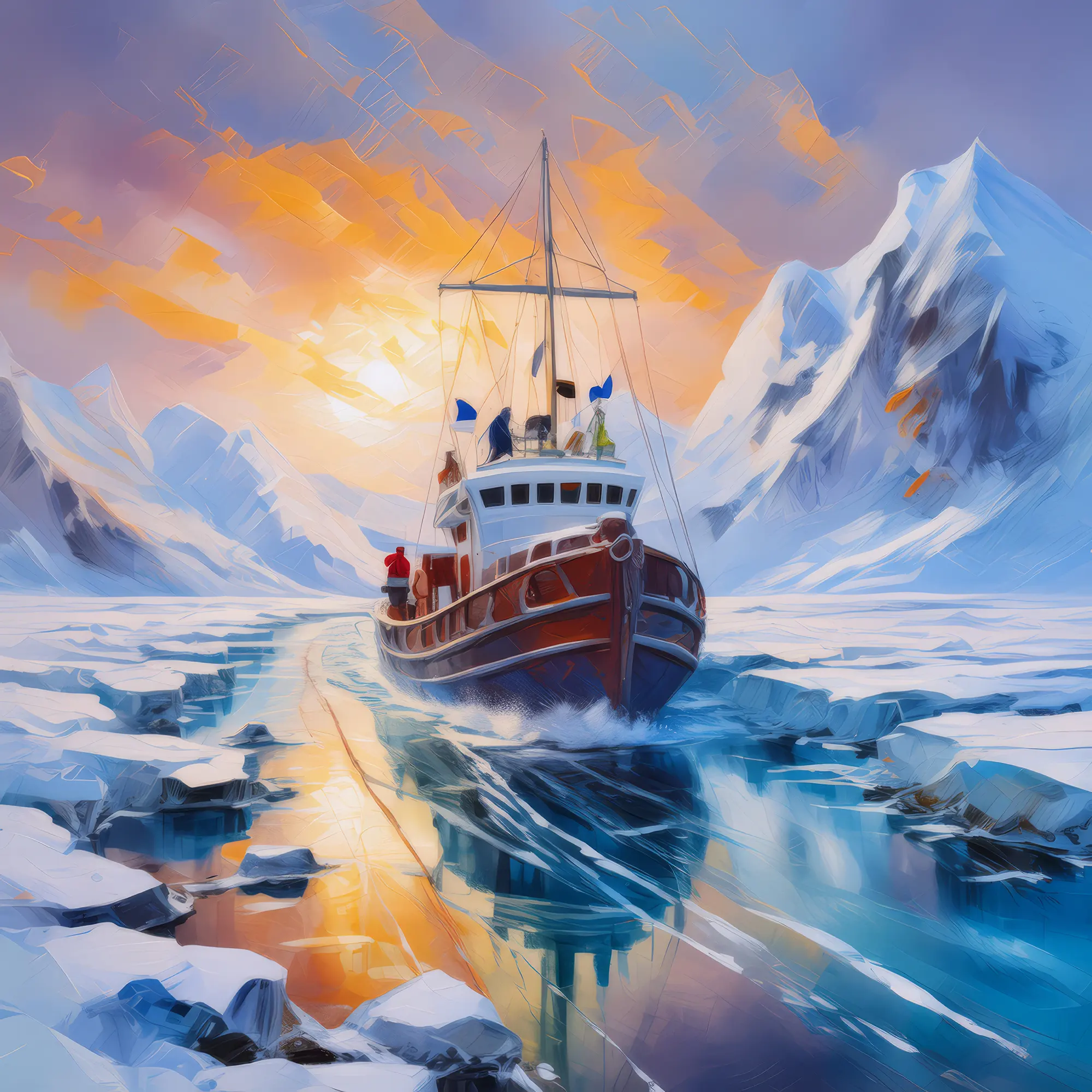 Painting: Carving Through the Ice