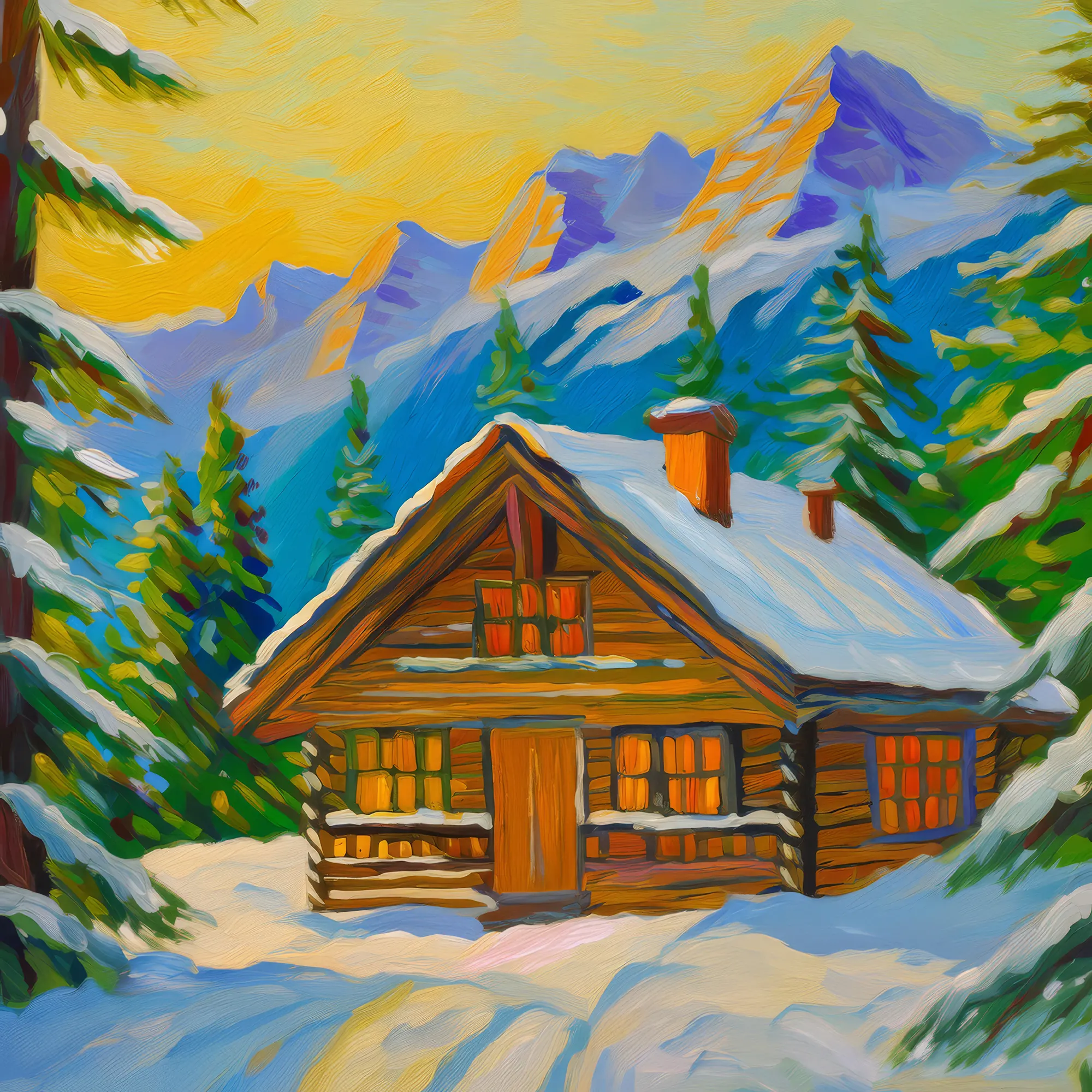 Painting: Chalet in the Alps