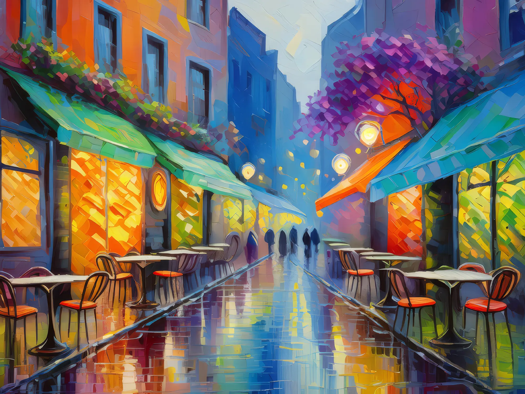 Painting: City Alley After Rain