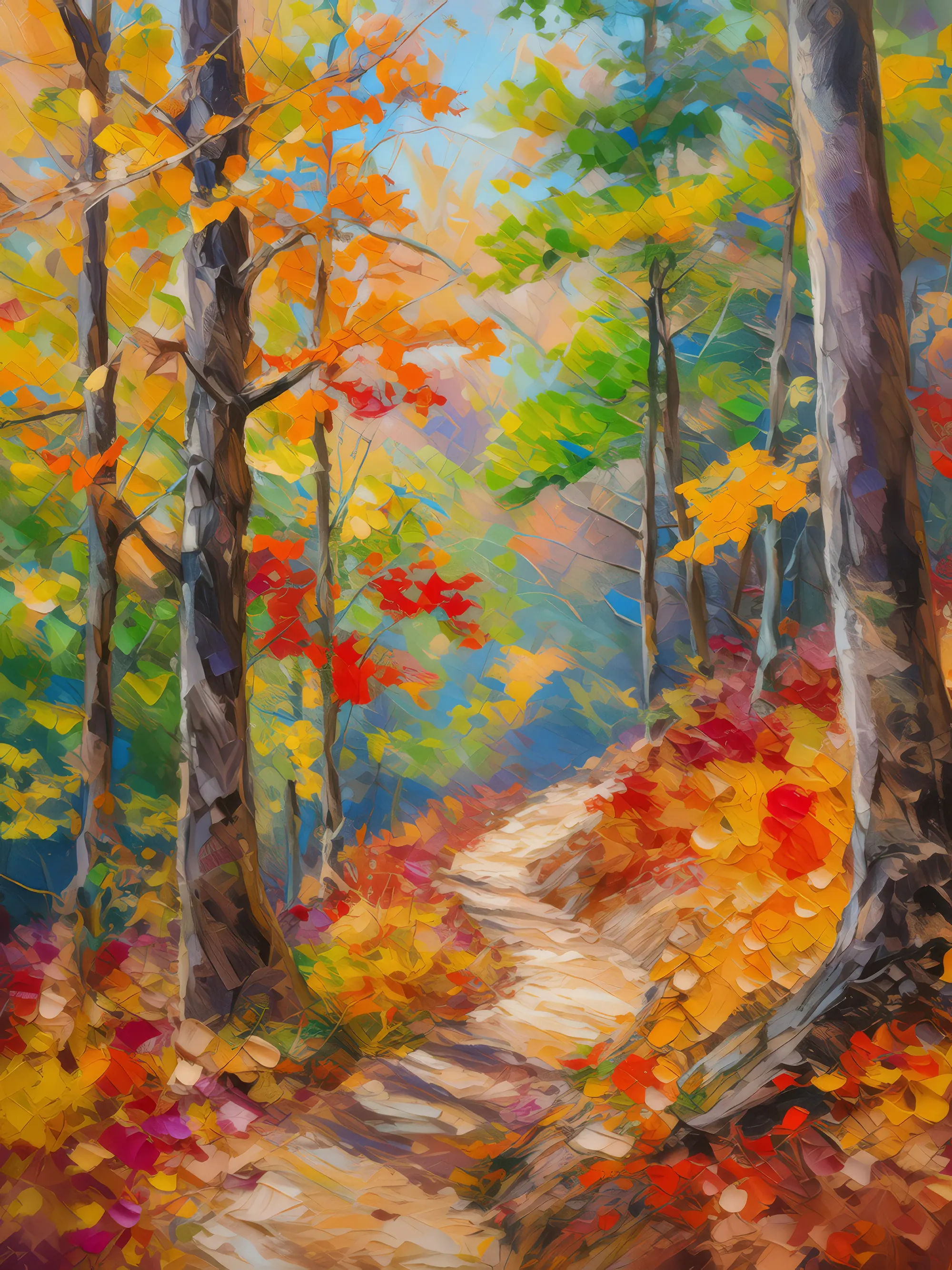 Painting: Colorful Autumn Trail