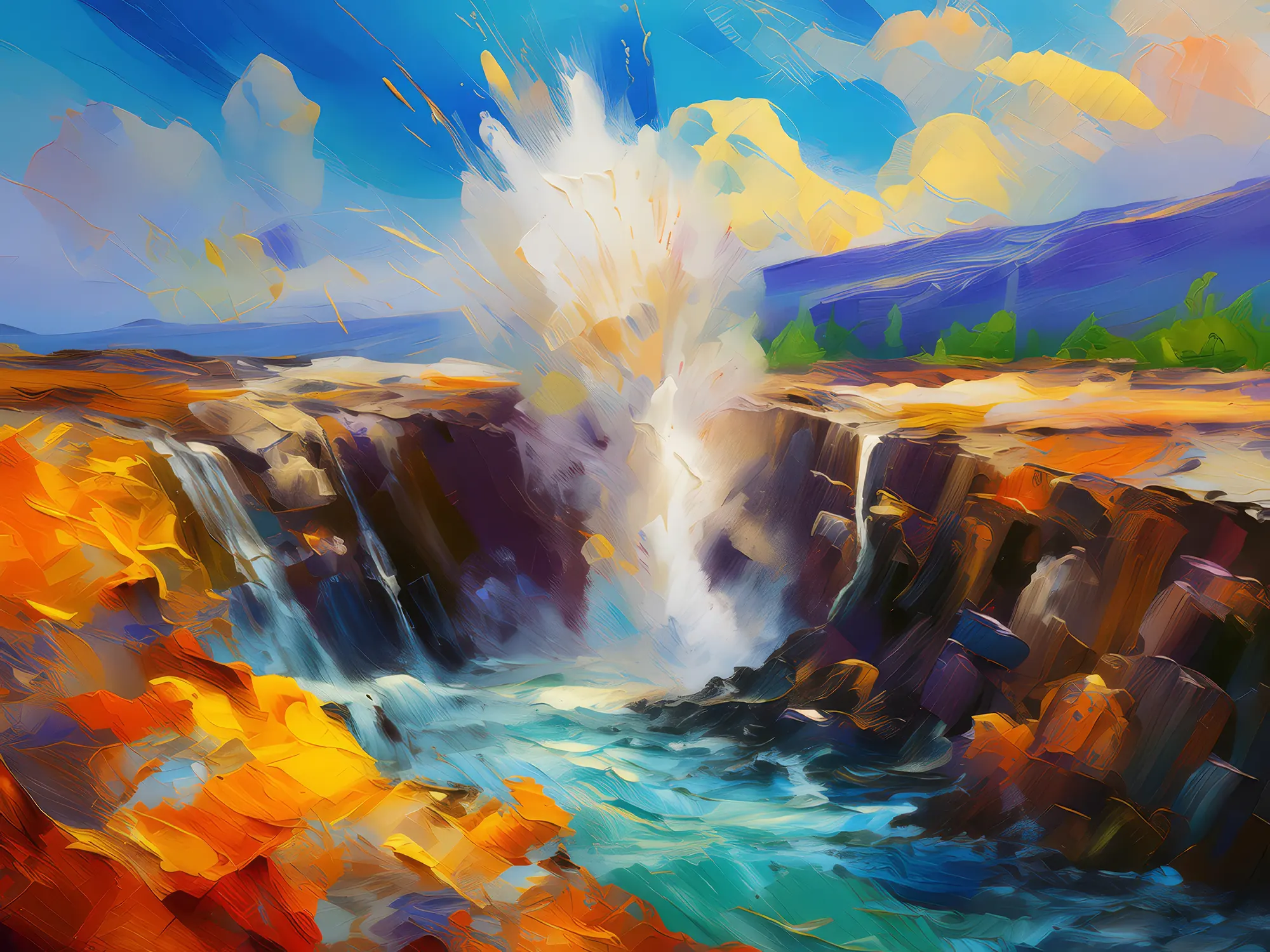 Painting: Crag Geyser Eruption