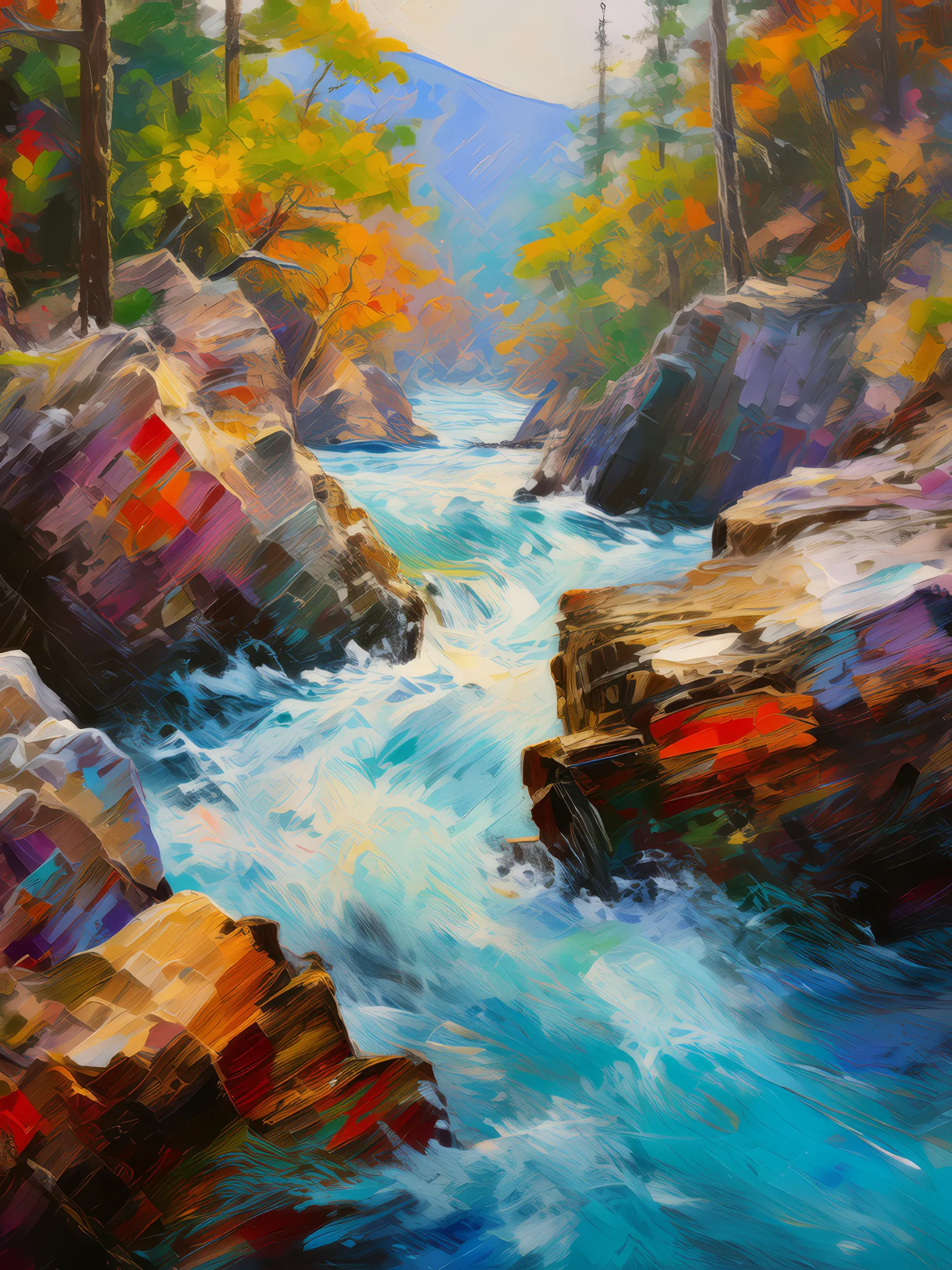 Painting: Crag River Rapids
