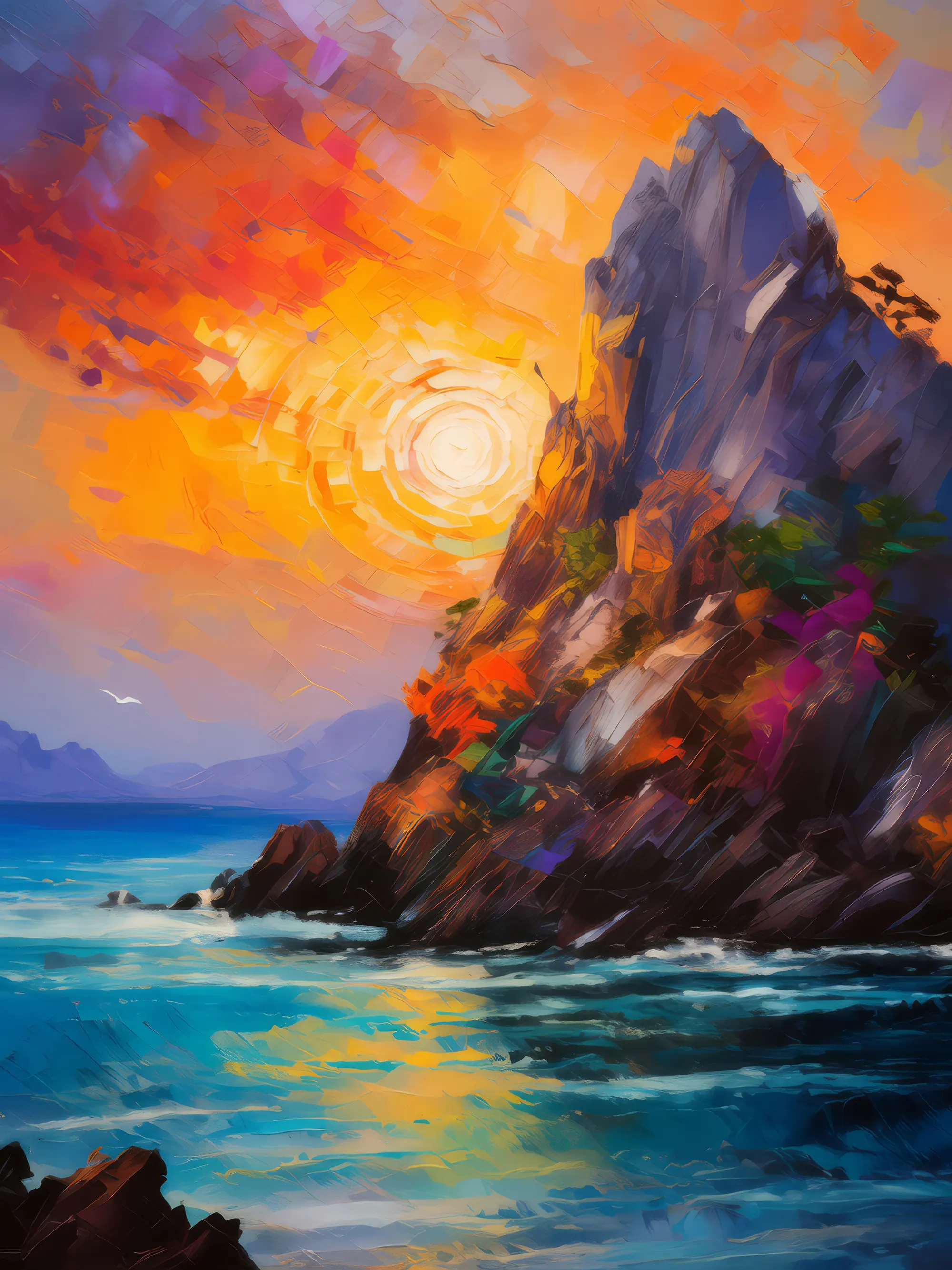 Painting: Crag Sunset Symphony