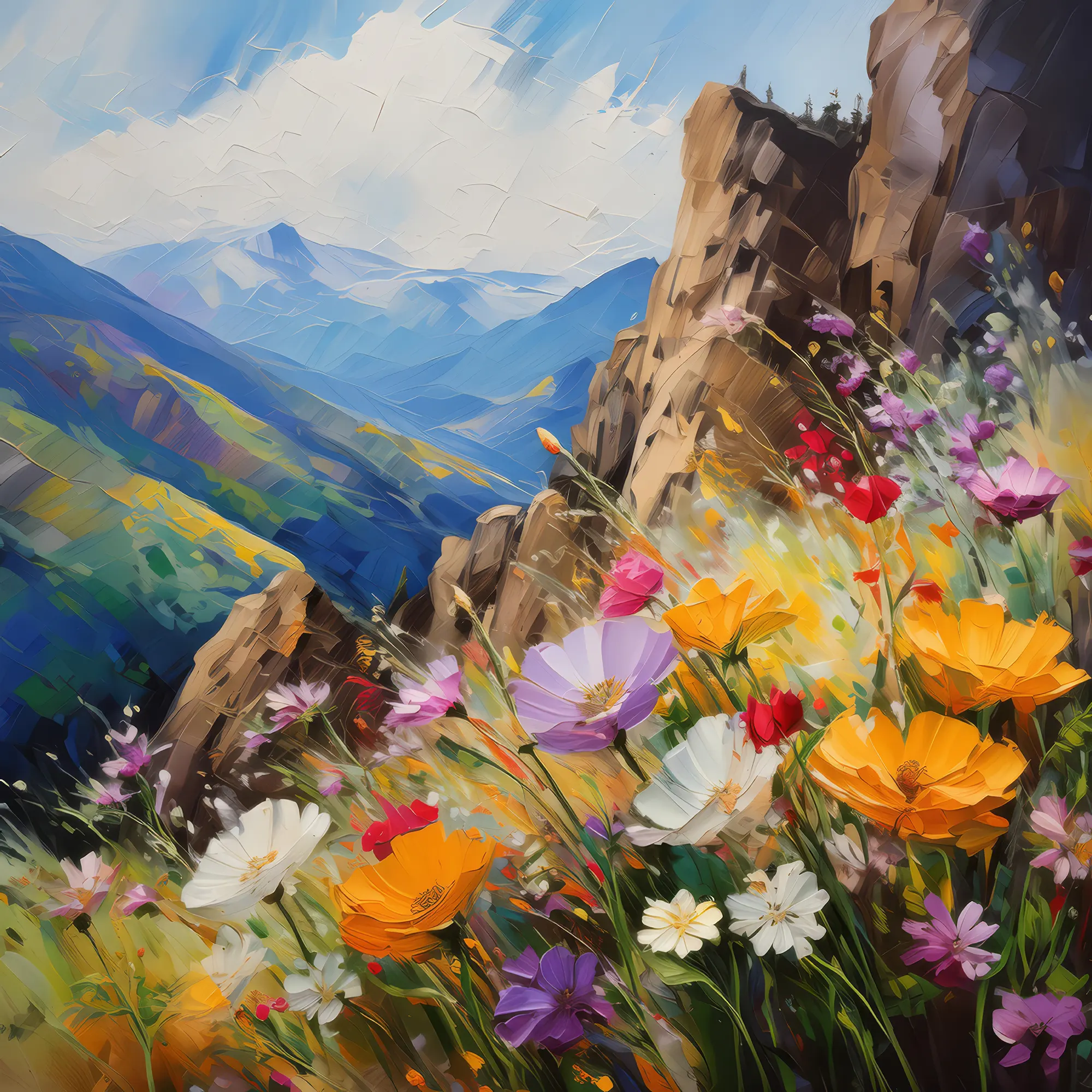 Painting: Crag Wildflower Waltz