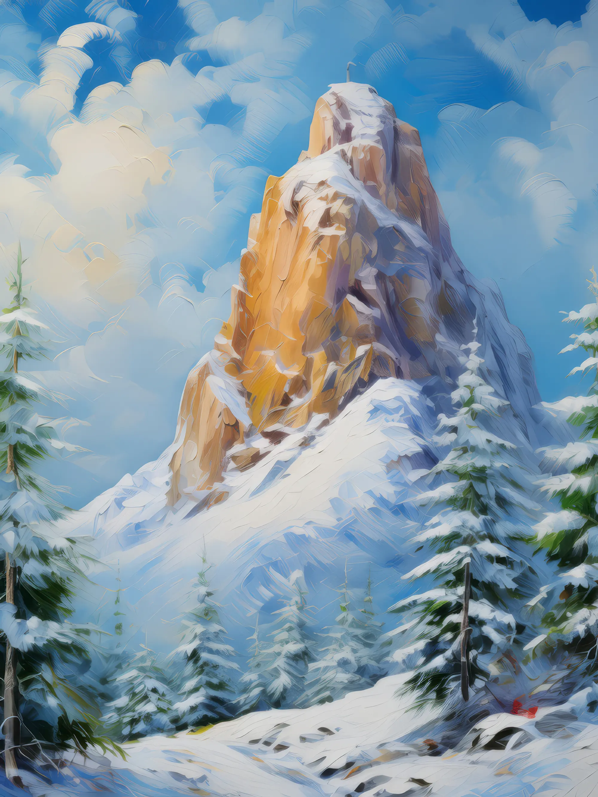 Painting: Crag in Winter Wonderland