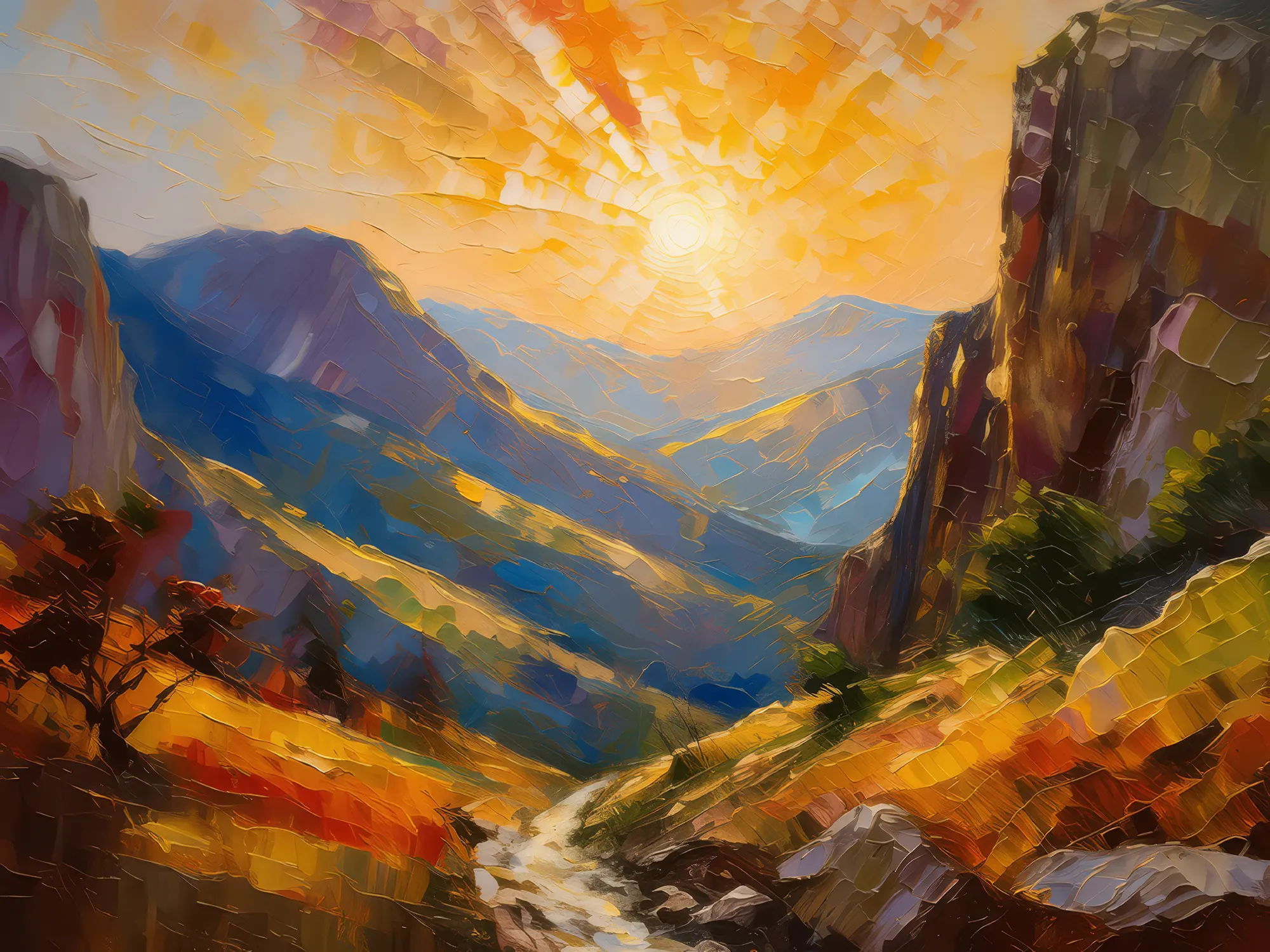 Painting: Crepuscular Crag Concerto