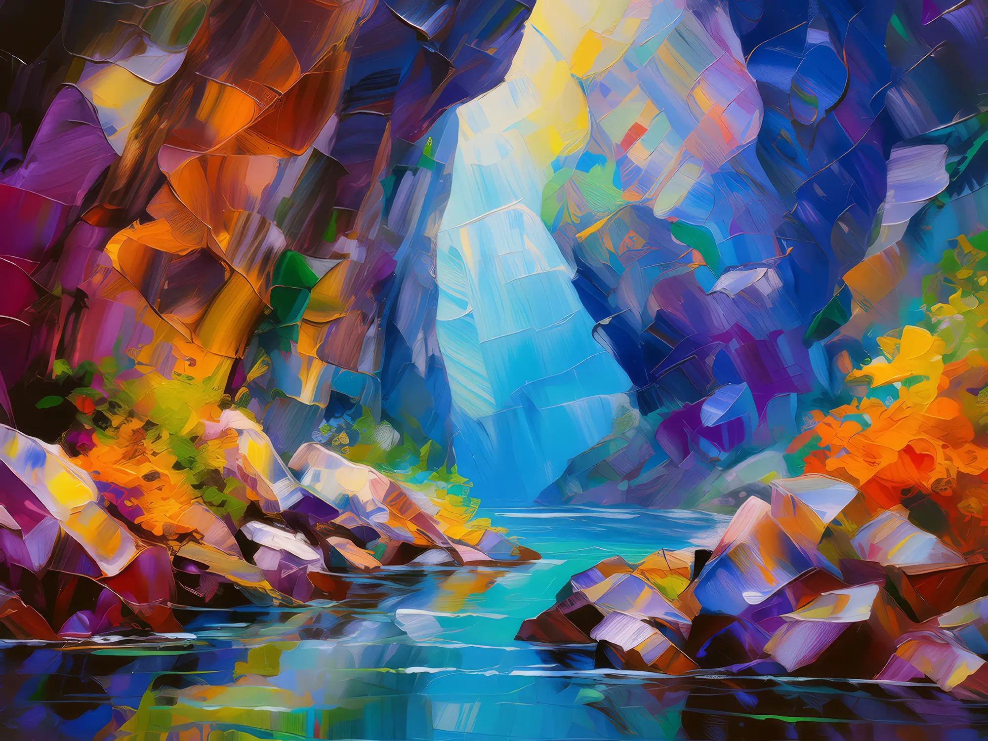 Painting: Crystal Cave Chasm