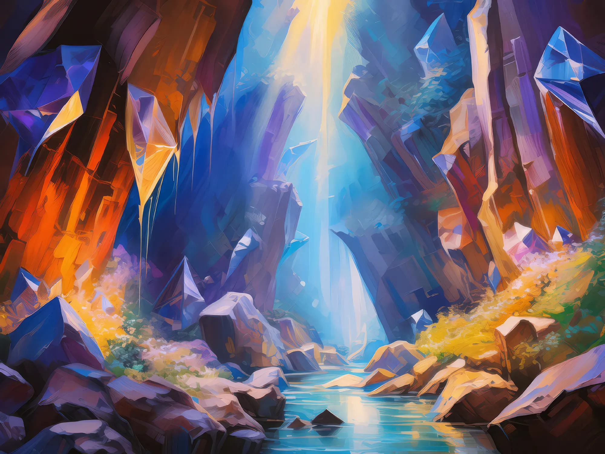 Painting: Crystal Cavern Chasm