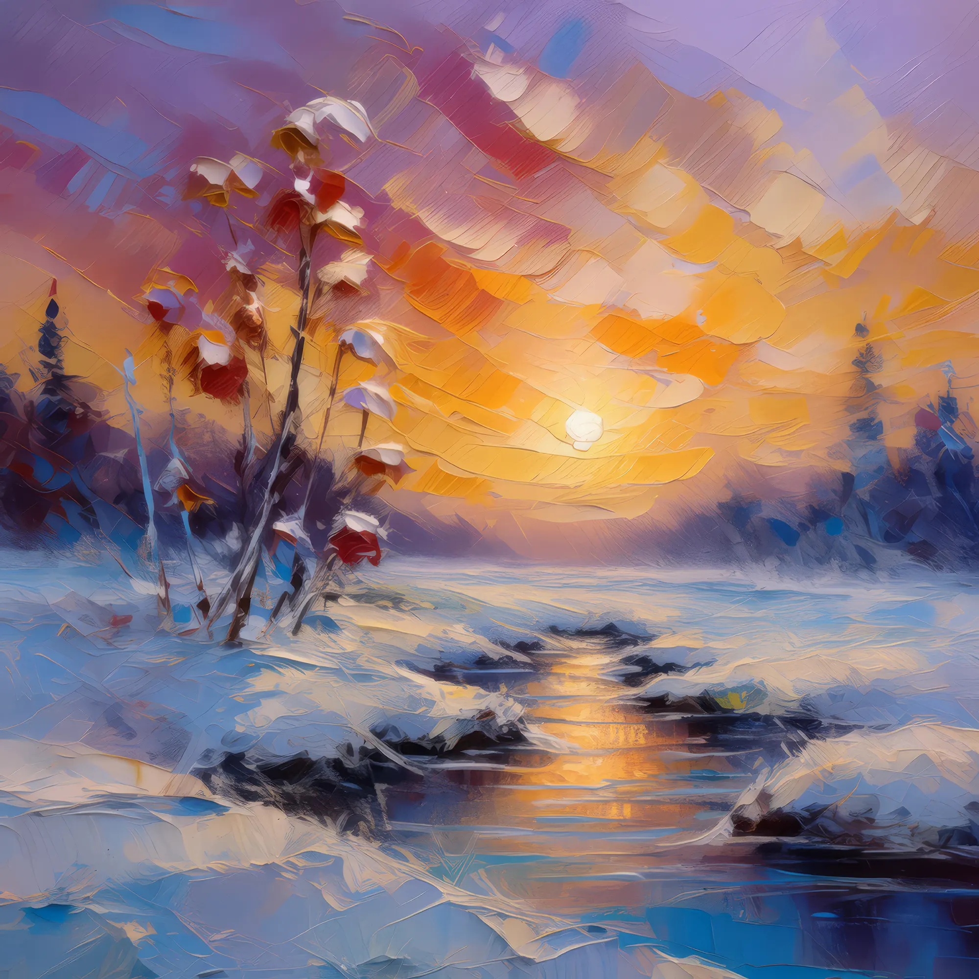 Painting: Dawn Over Icy Boreal