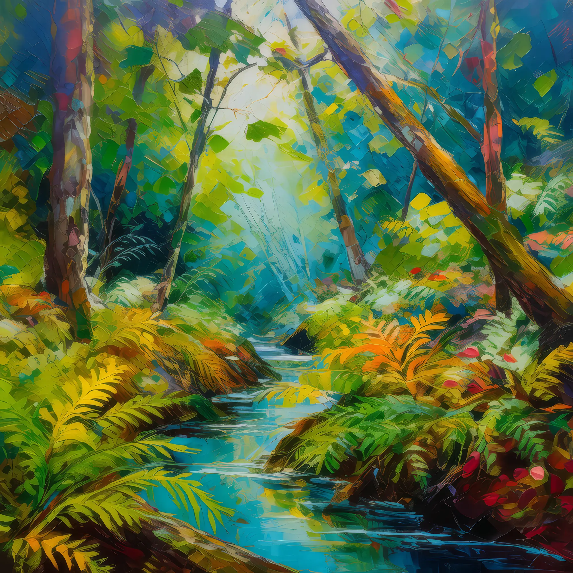 Painting: Deep Forest Fern Gully