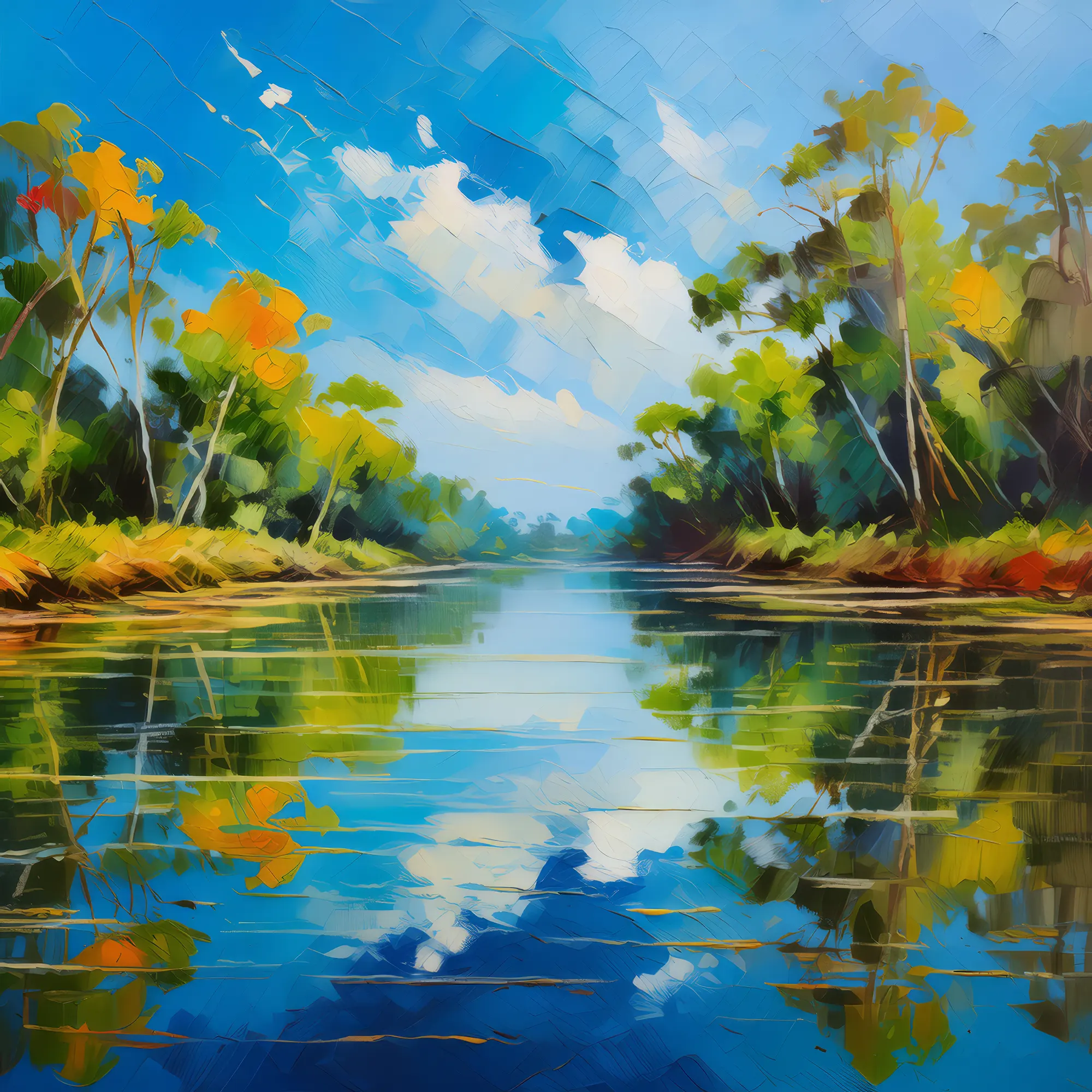 Painting: Delta River Reflections